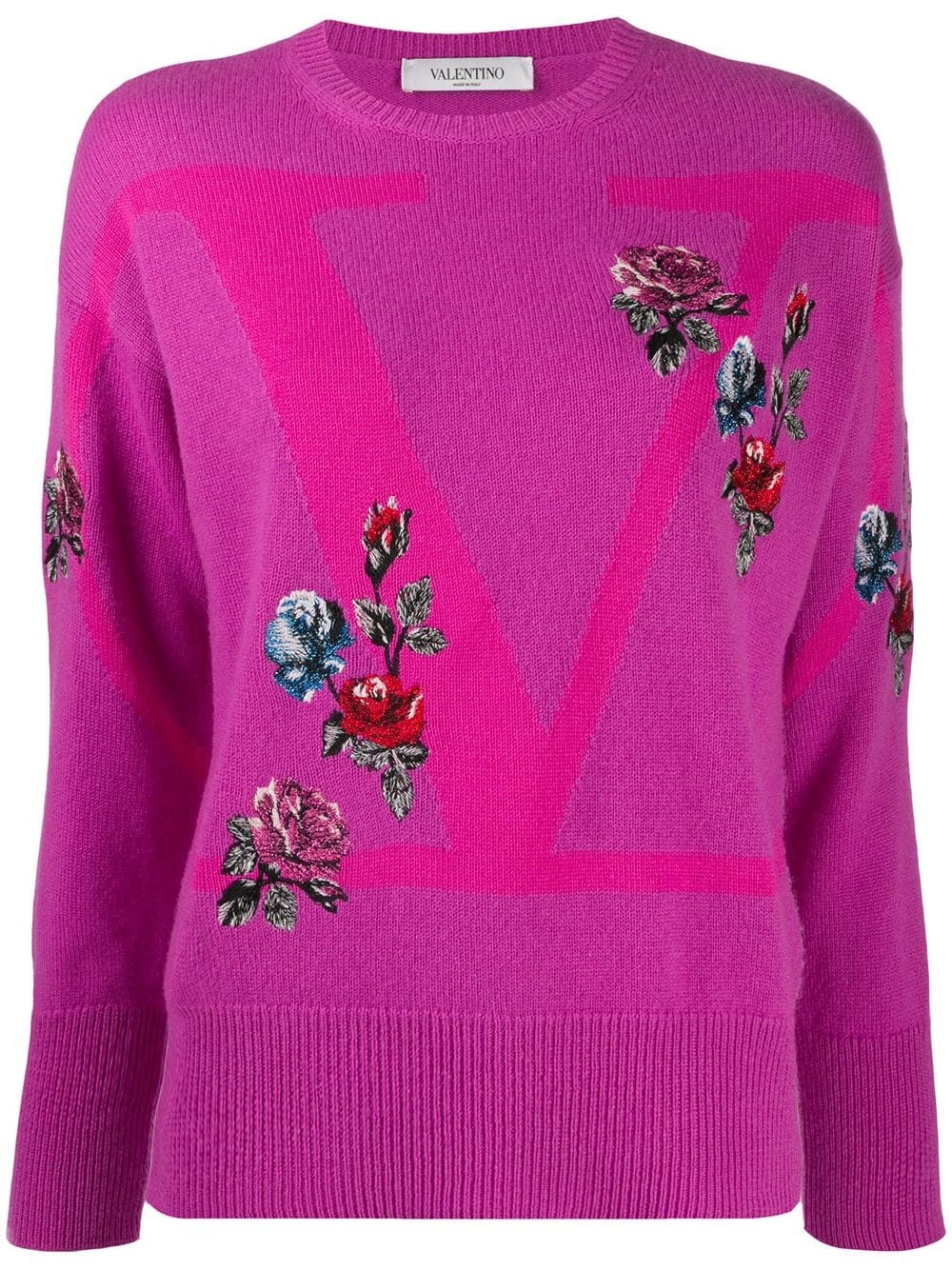 VLOGO floral motif jumper - 1