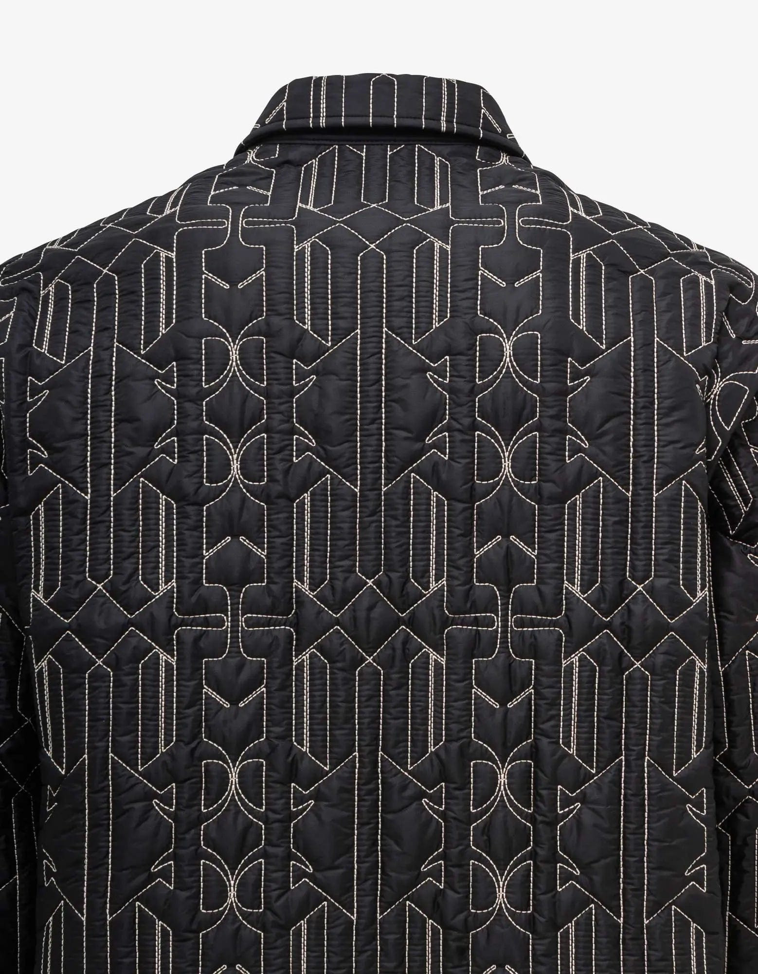 Palm Angels Grey All-over Monogram Overshirt - 5