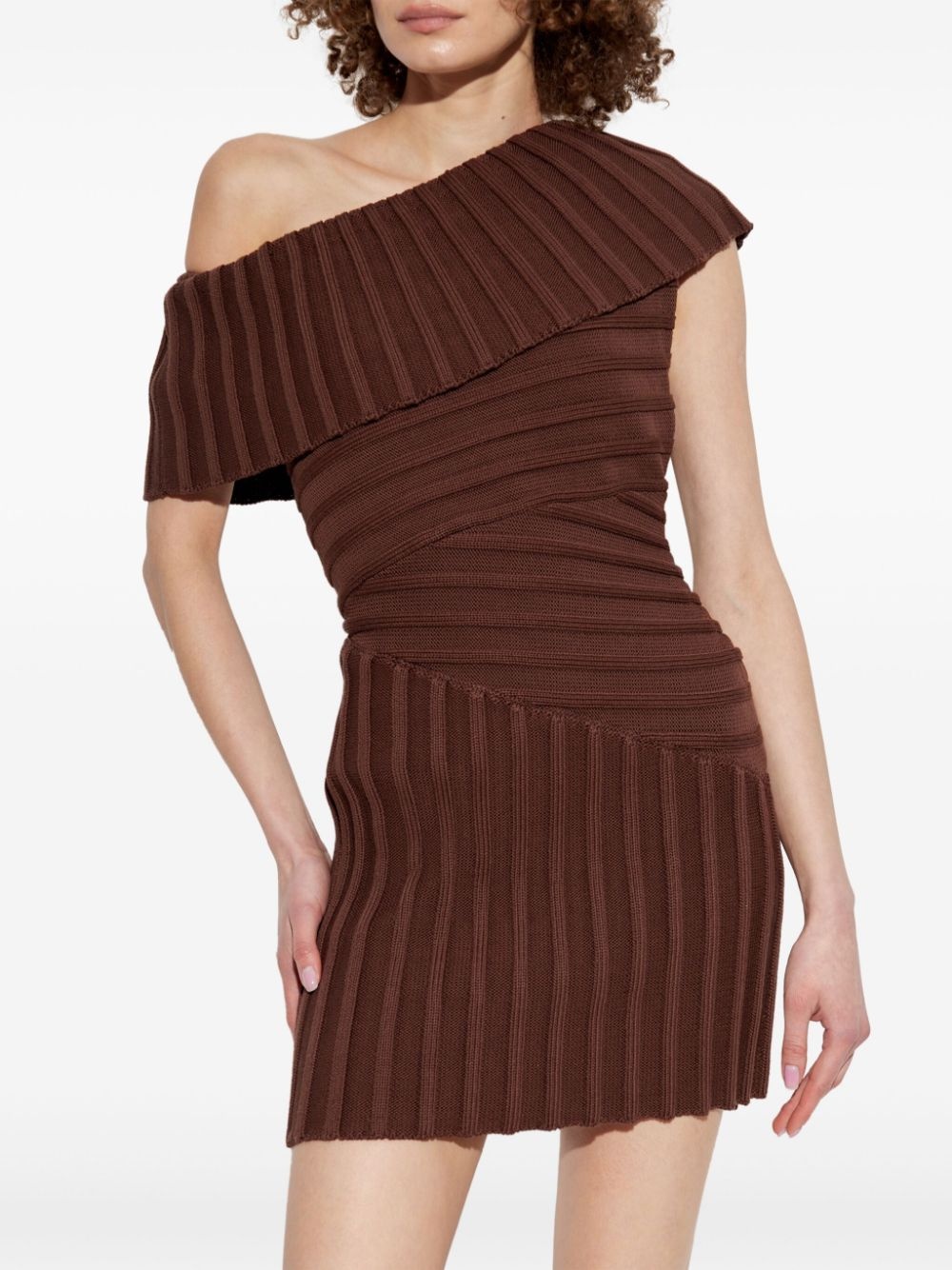 one-shoulder mini dress - 3