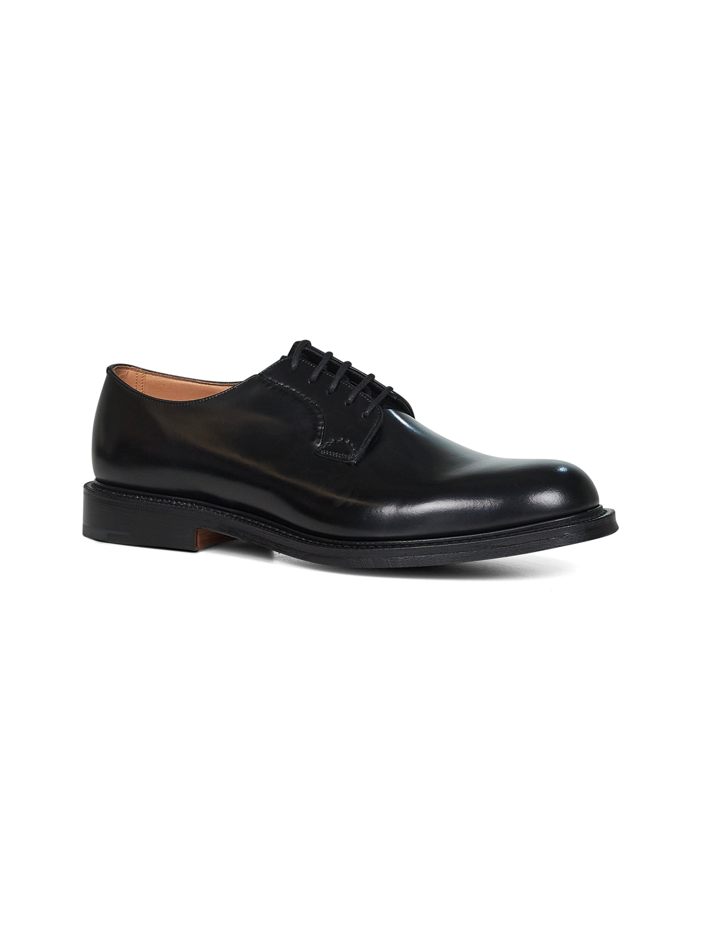 Black leather Shannon lace-up derby blucher - 2