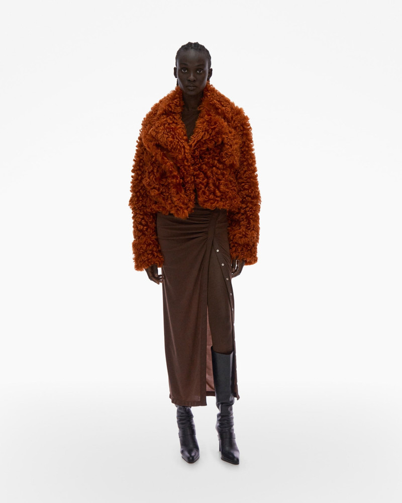 Helmut Lang CROPPED SHEARLING TRENCH JACKET outlook