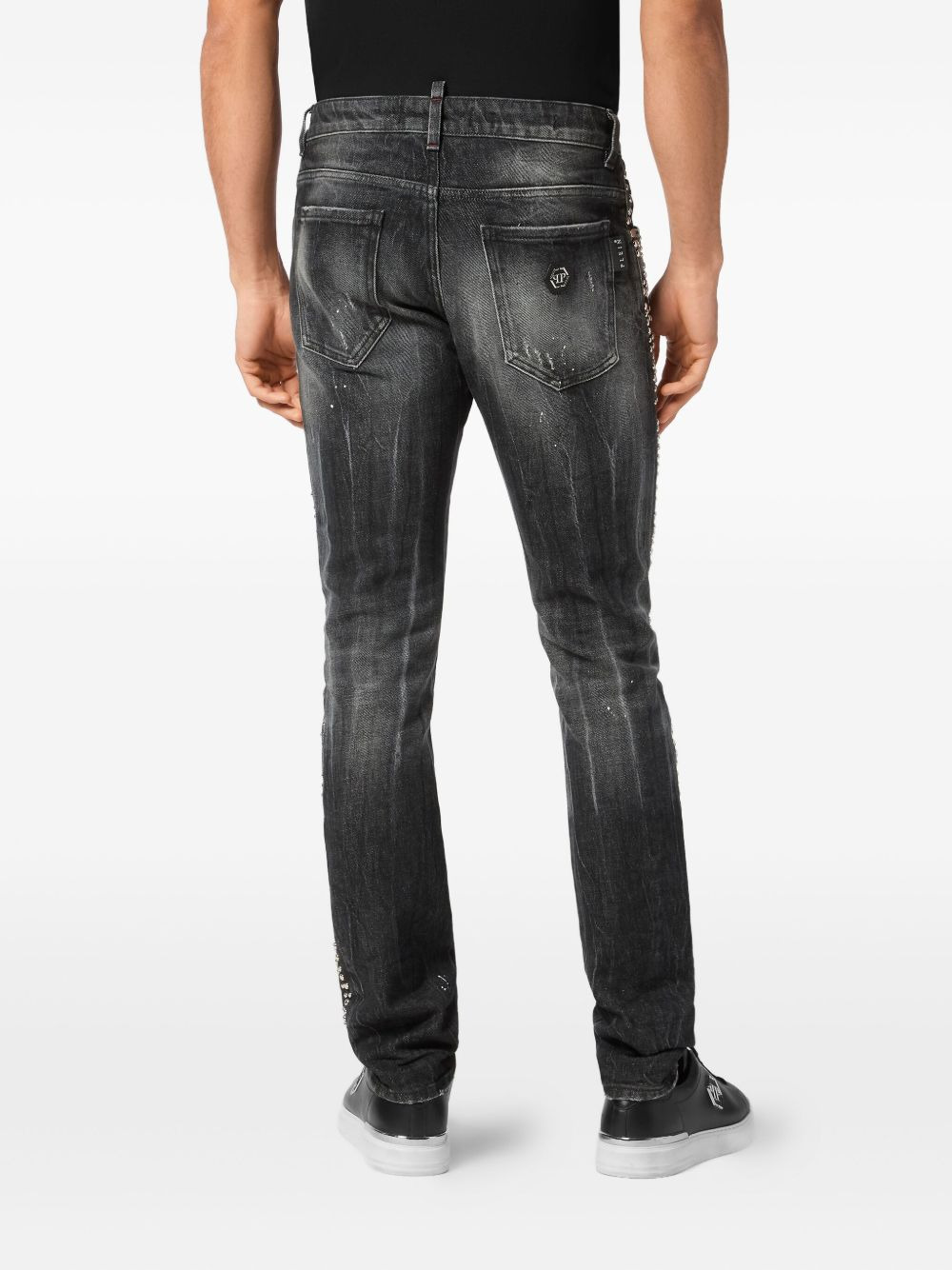 studded distressed jeans - 3
