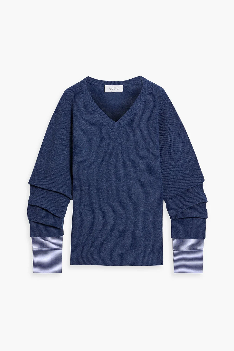 Cassie poplin-paneled wool sweater - 1