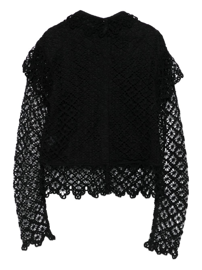 Isabel Marant Ludivine lace-trimmed ruffled top outlook