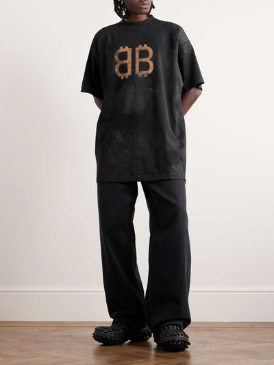 BALENCIAGA Oversized Logo-Print Cotton-Jersey T-Shirt outlook