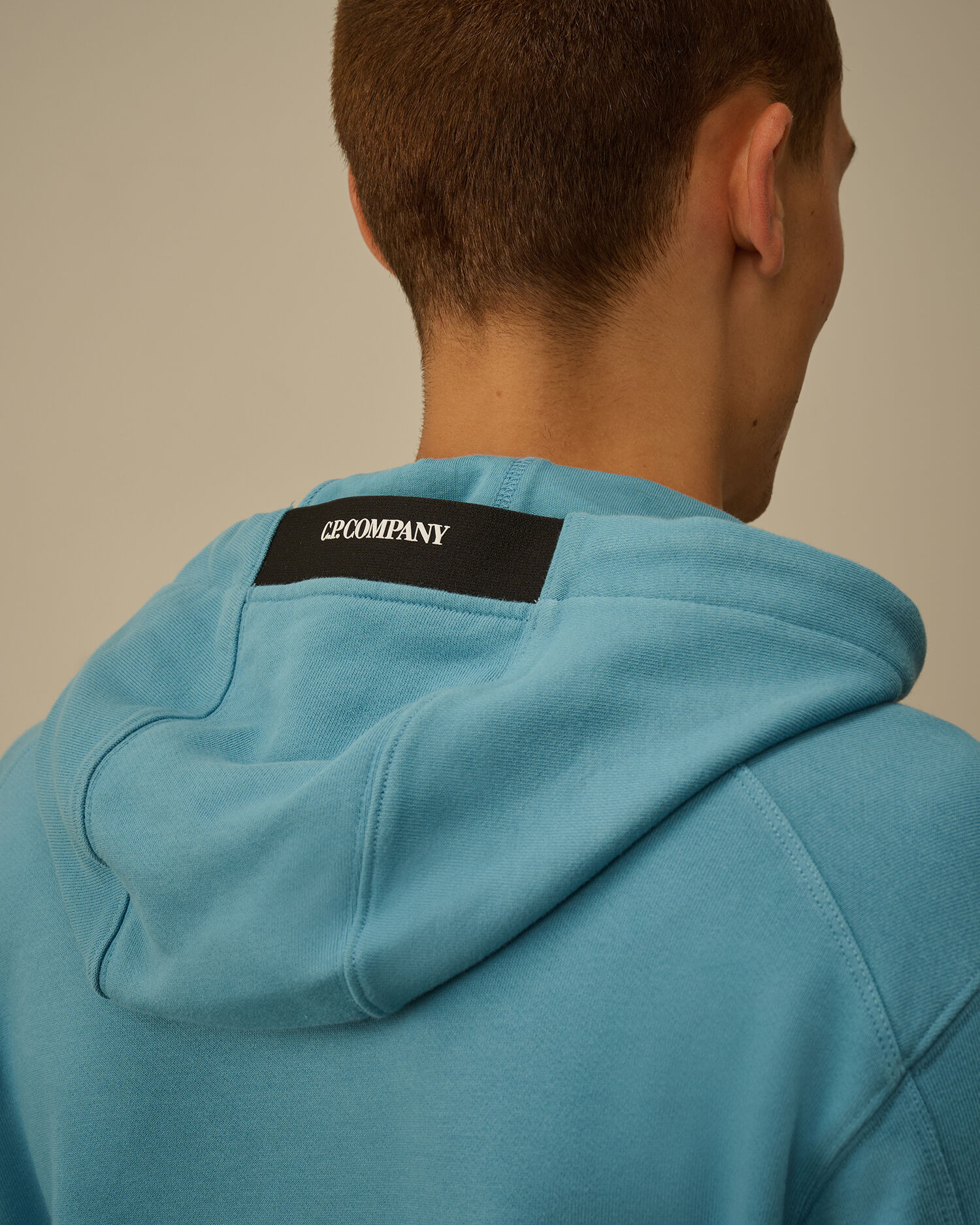 Diagonal Raised Fleece Hooded Lens Sweatshirt - 6