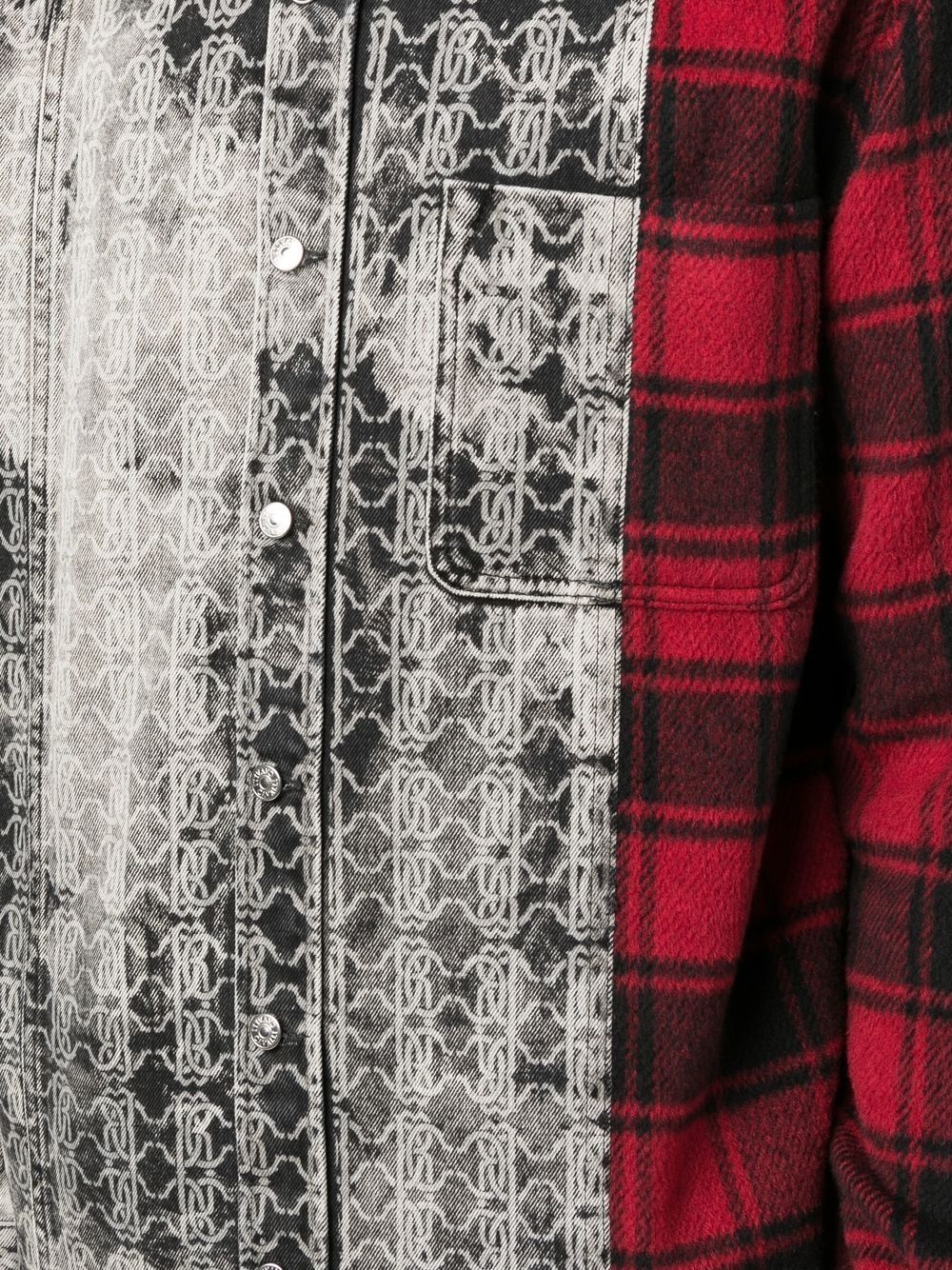 long-sleeved patchwork shirt - 5