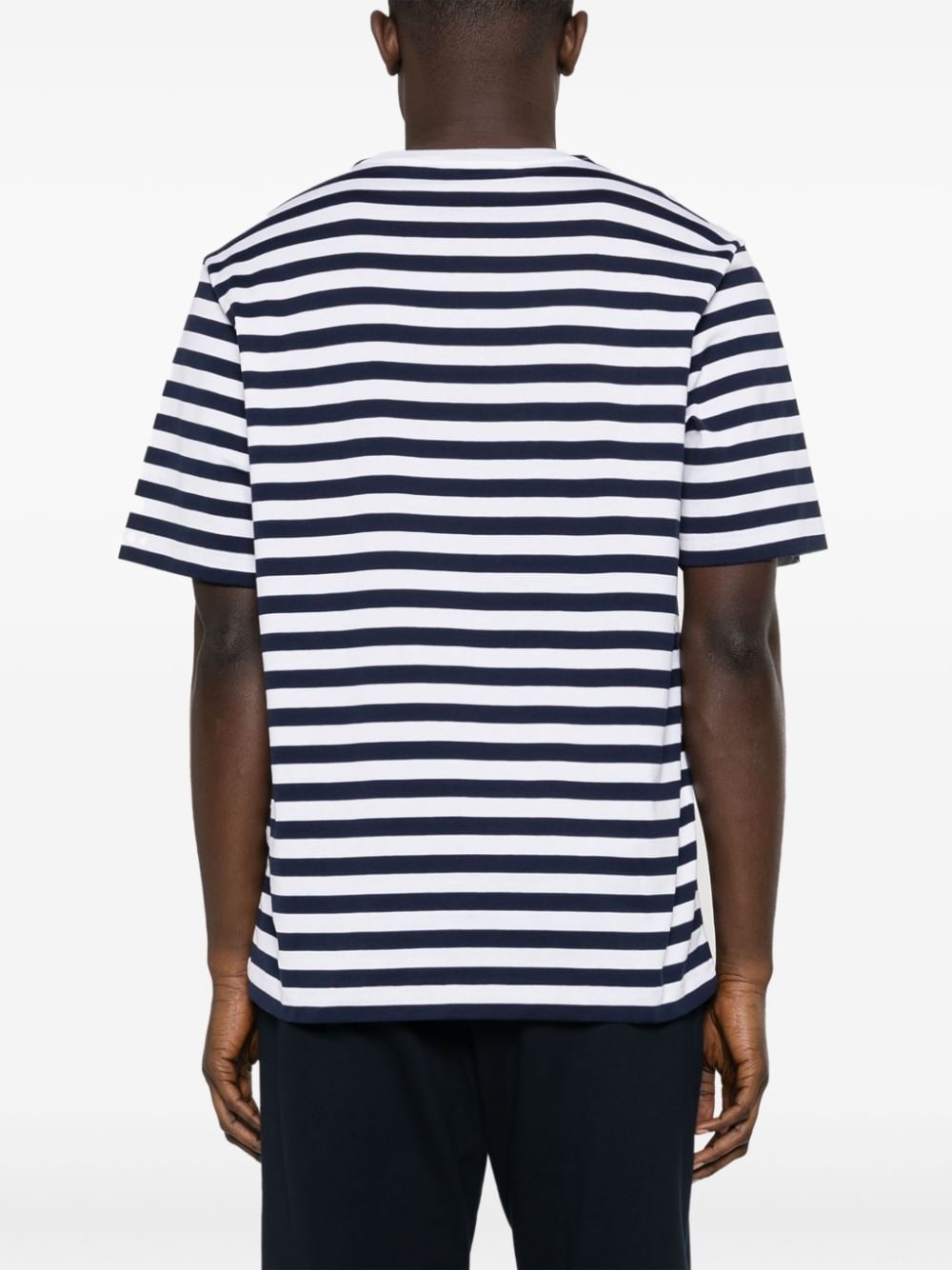 Medusa-embroidered striped T-shirt - 4