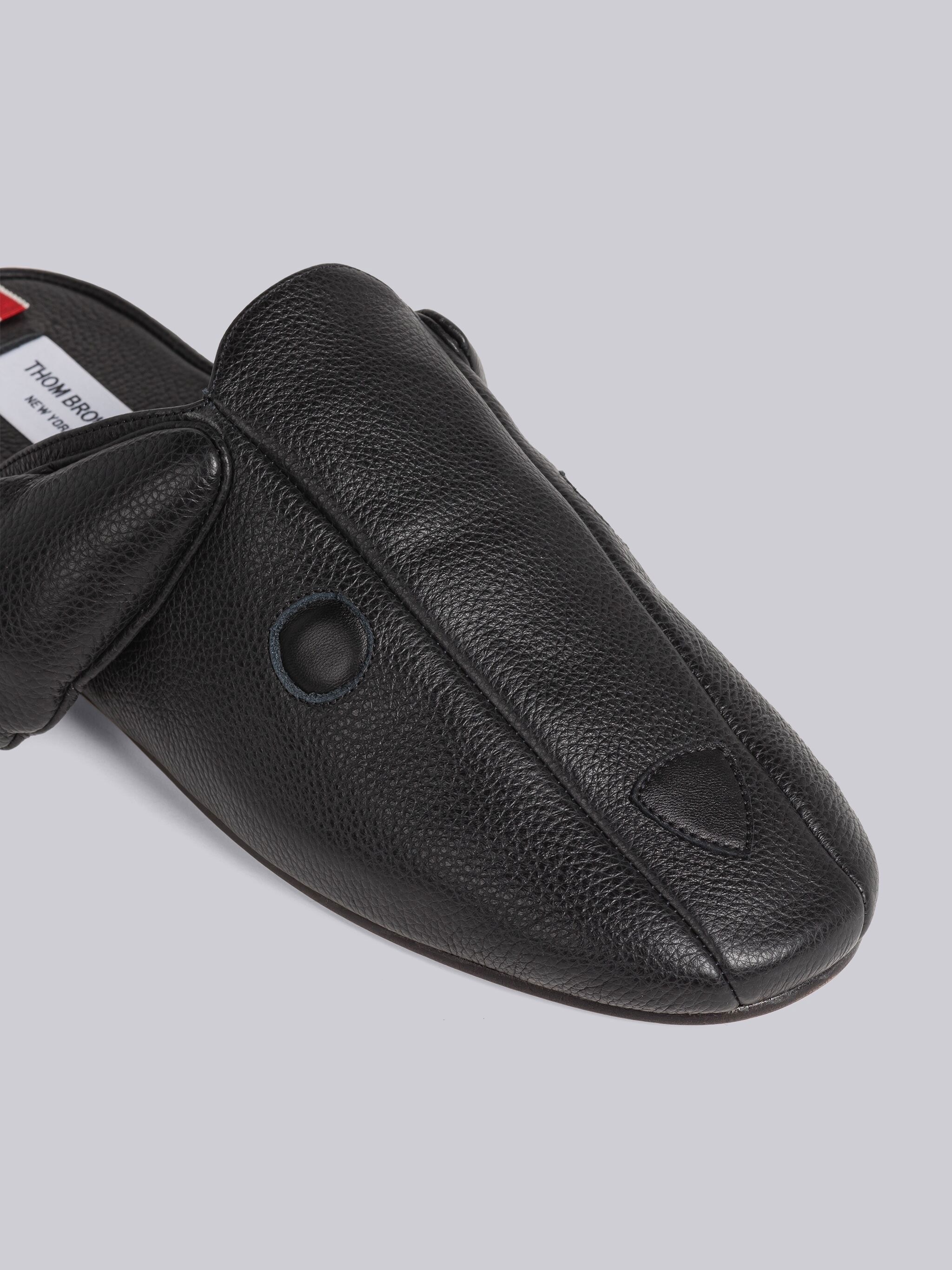 PEBBLE GRAIN LEATHER HECTOR SLIPPER - 2