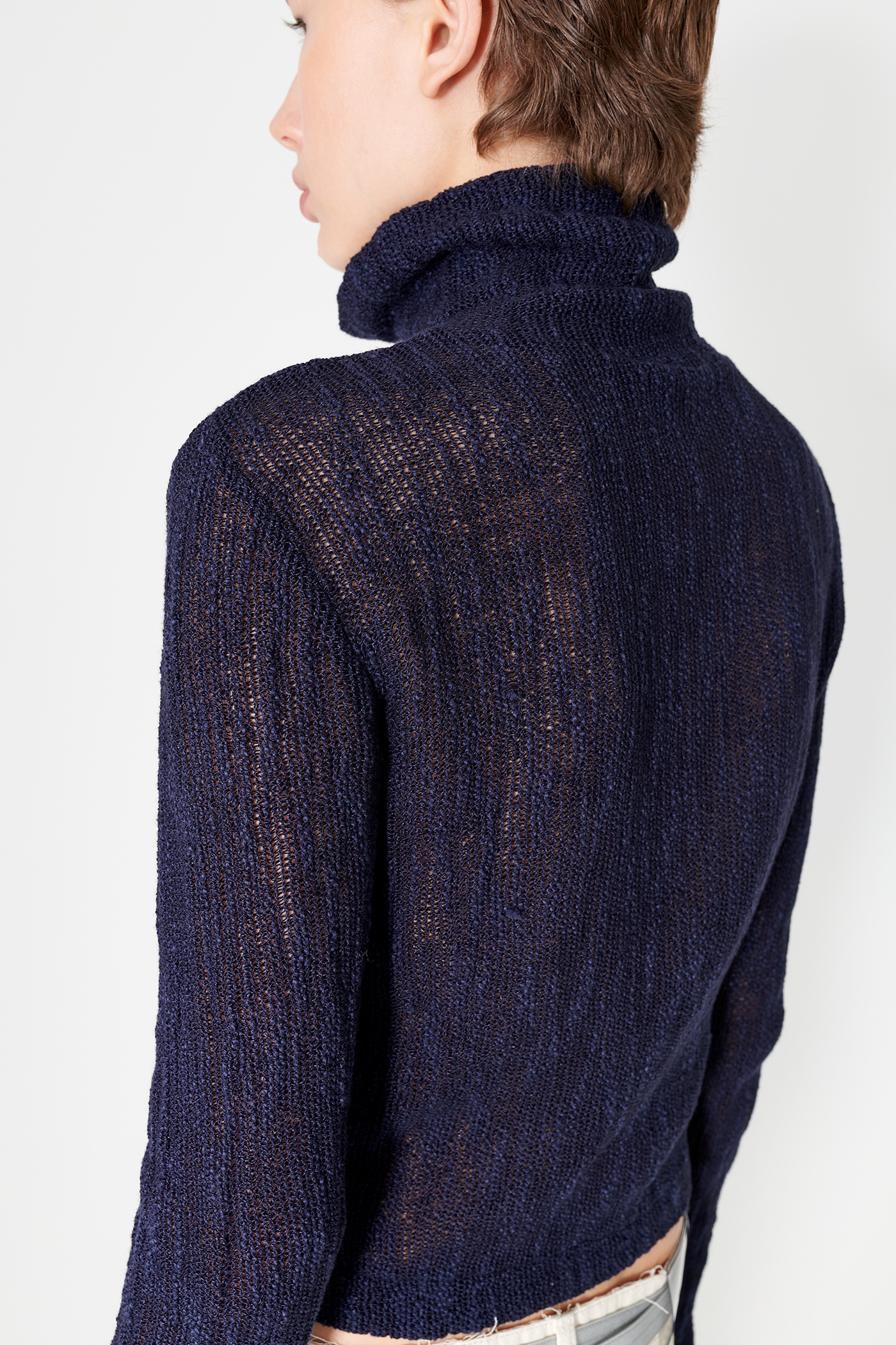 Slim Zip Jersey Navy Yawning Linen - 4