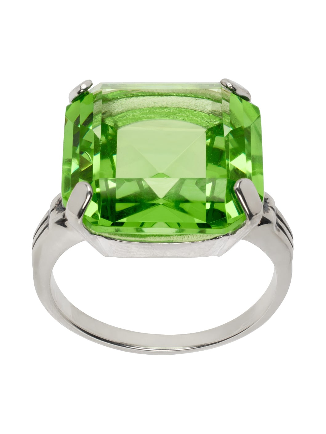 Silver & Green Leroy Ring - 1