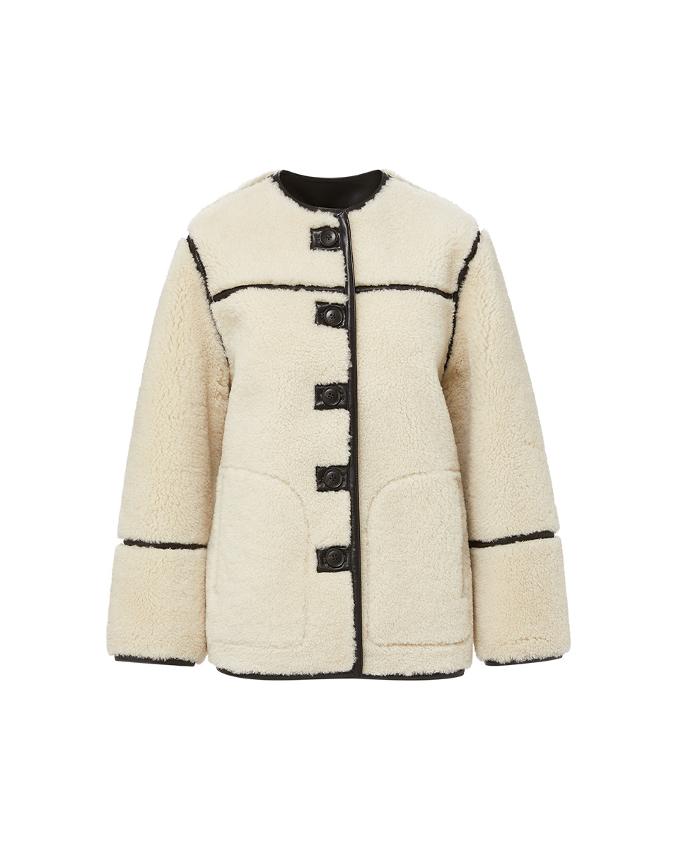 ANYA REVERSIBLE SHEARLING COAT - 7