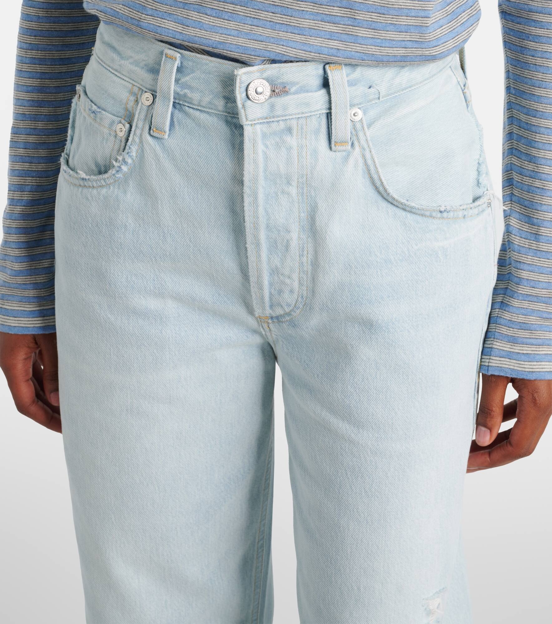 Dahlia distressed low-rise wide-leg jeans - 4