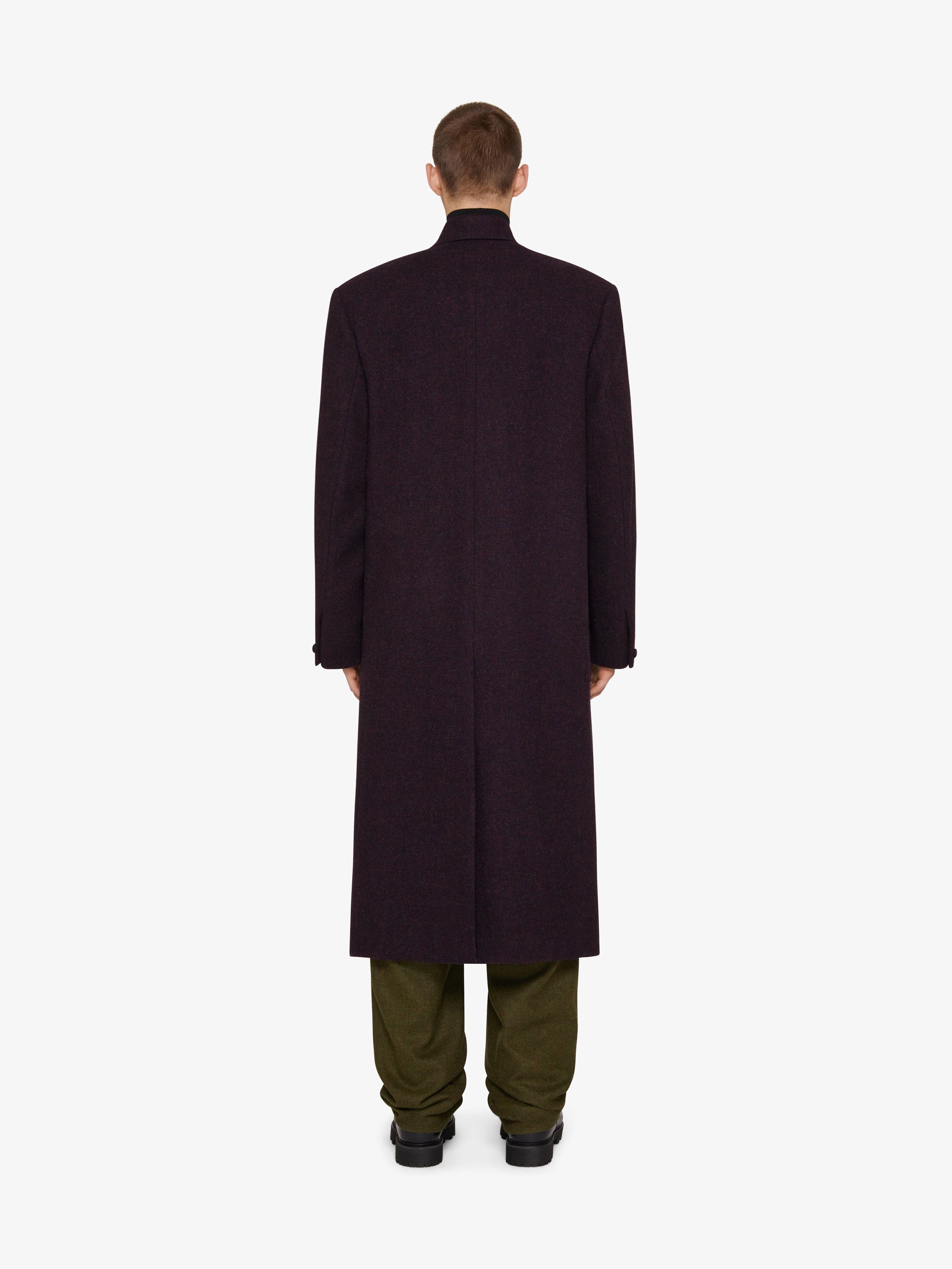LONG OVERSIZED DOUBLE BREASTED COAT IN WOOL - 4