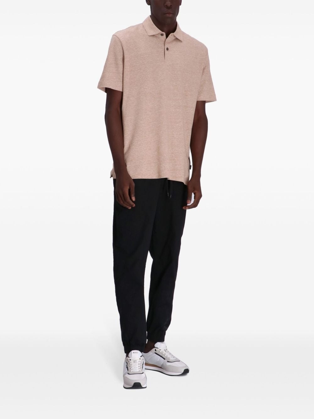 mÃ©lange-effect short-sleeve polo shirt - 2