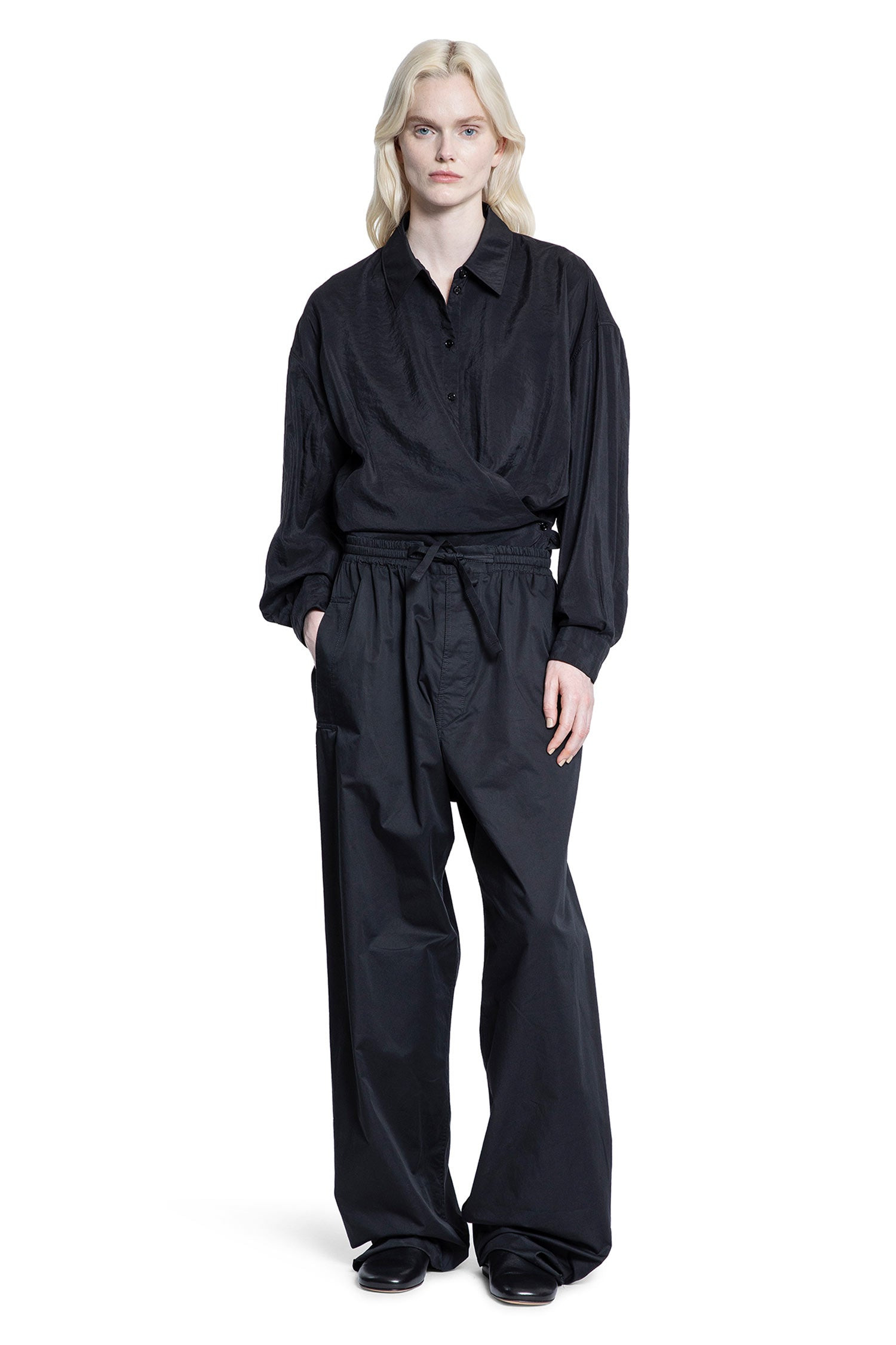 Straight Collar Twisted Shirt - 4