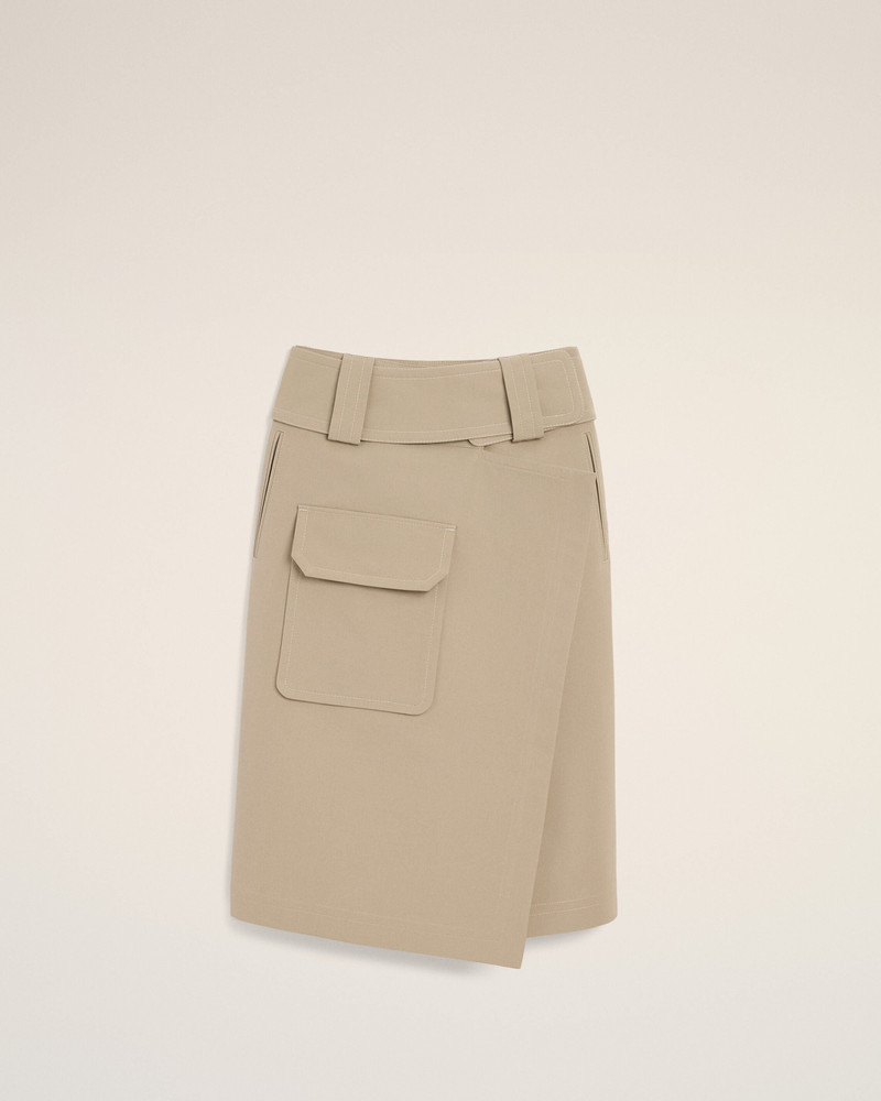 BEIGE COTTON WRAP SKIRT 1