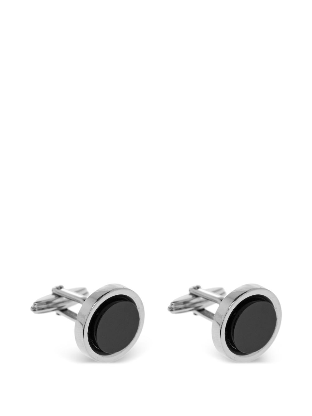 platinum-plated onyx cufflinks - 1