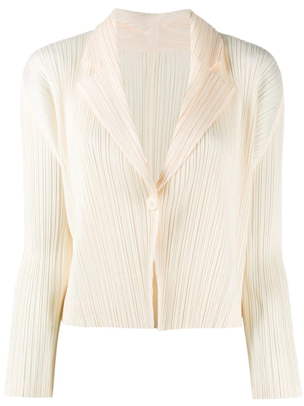 pleated button-up jacket - 1