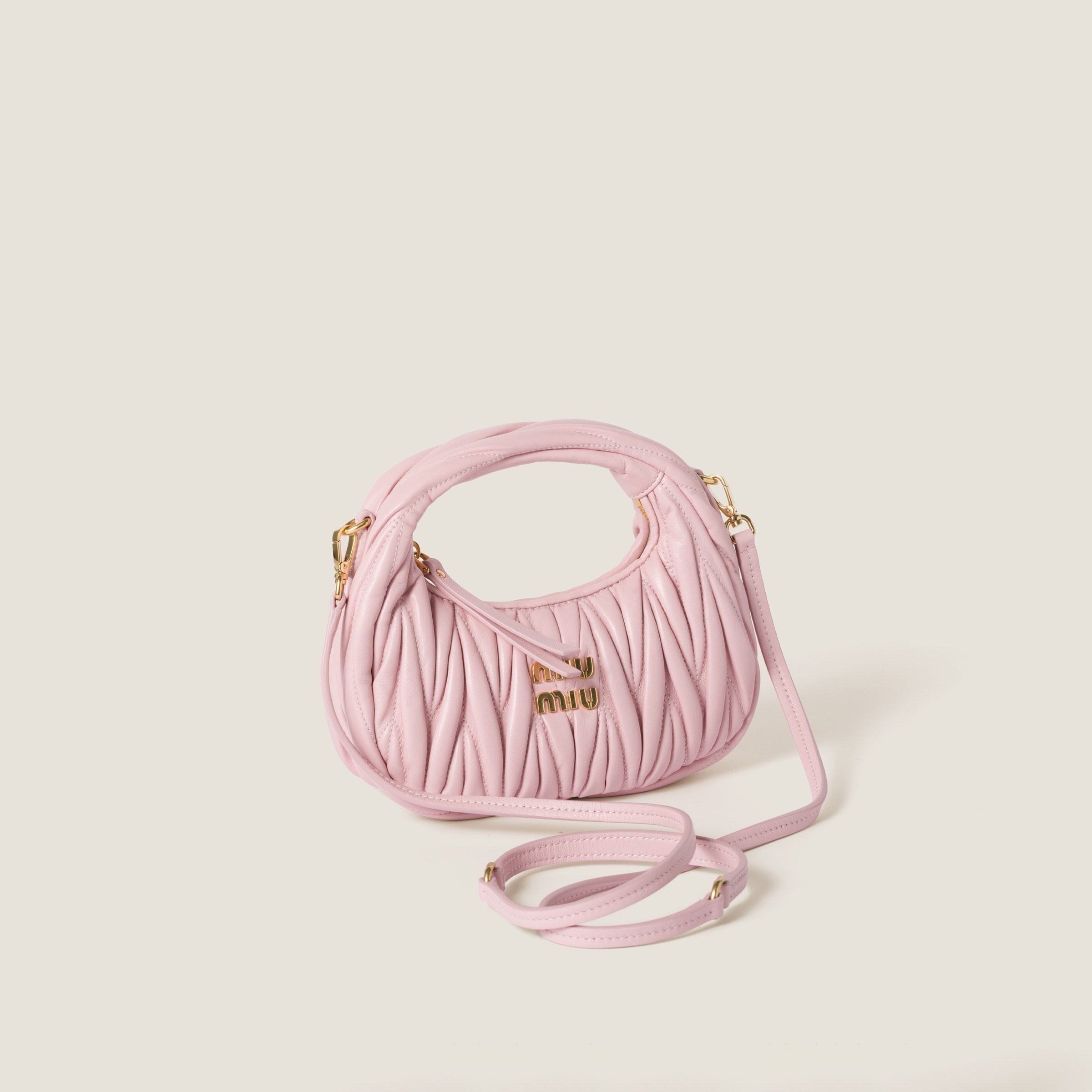 Wander matelassé nappa leather hobo mini-bag - 3