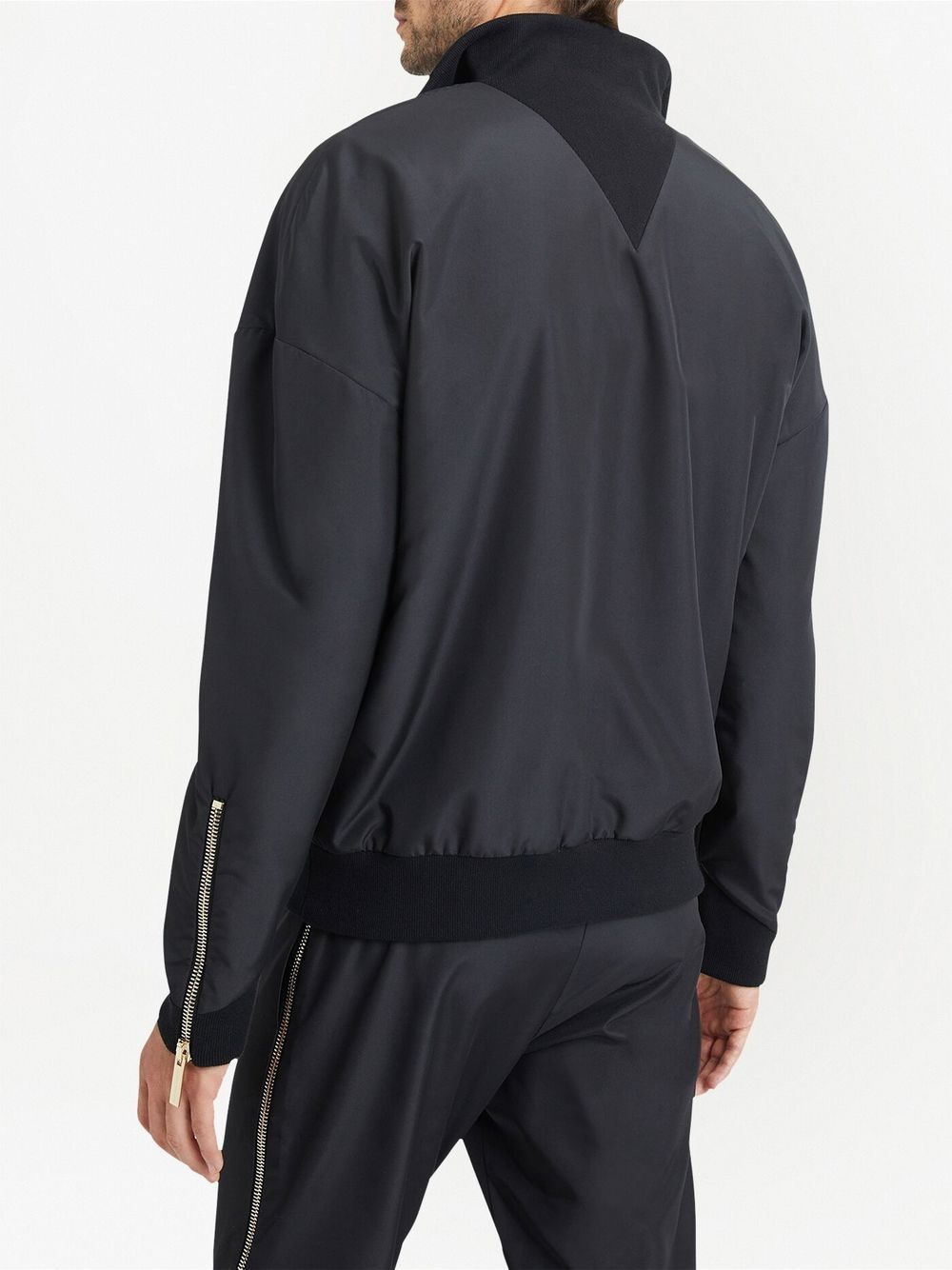 embroidered-logo zip-up bomber jacket - 4
