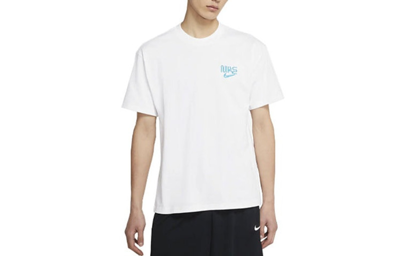 Nike Miami Logo Embroidered Sports Round Neck Basketball Short Sleeve White DB5951-100 - 1