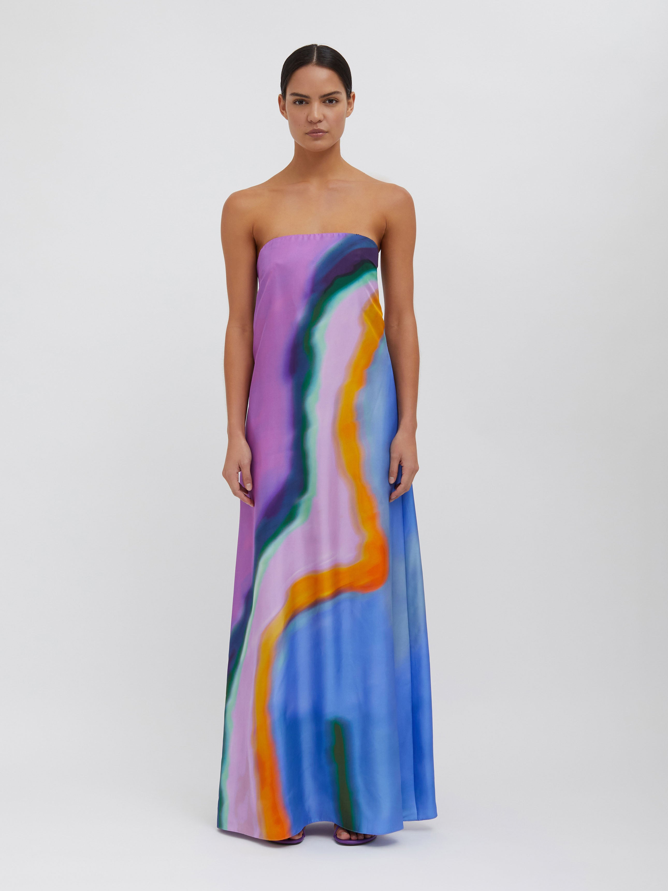 Aura Silk Strapless Dress - 2