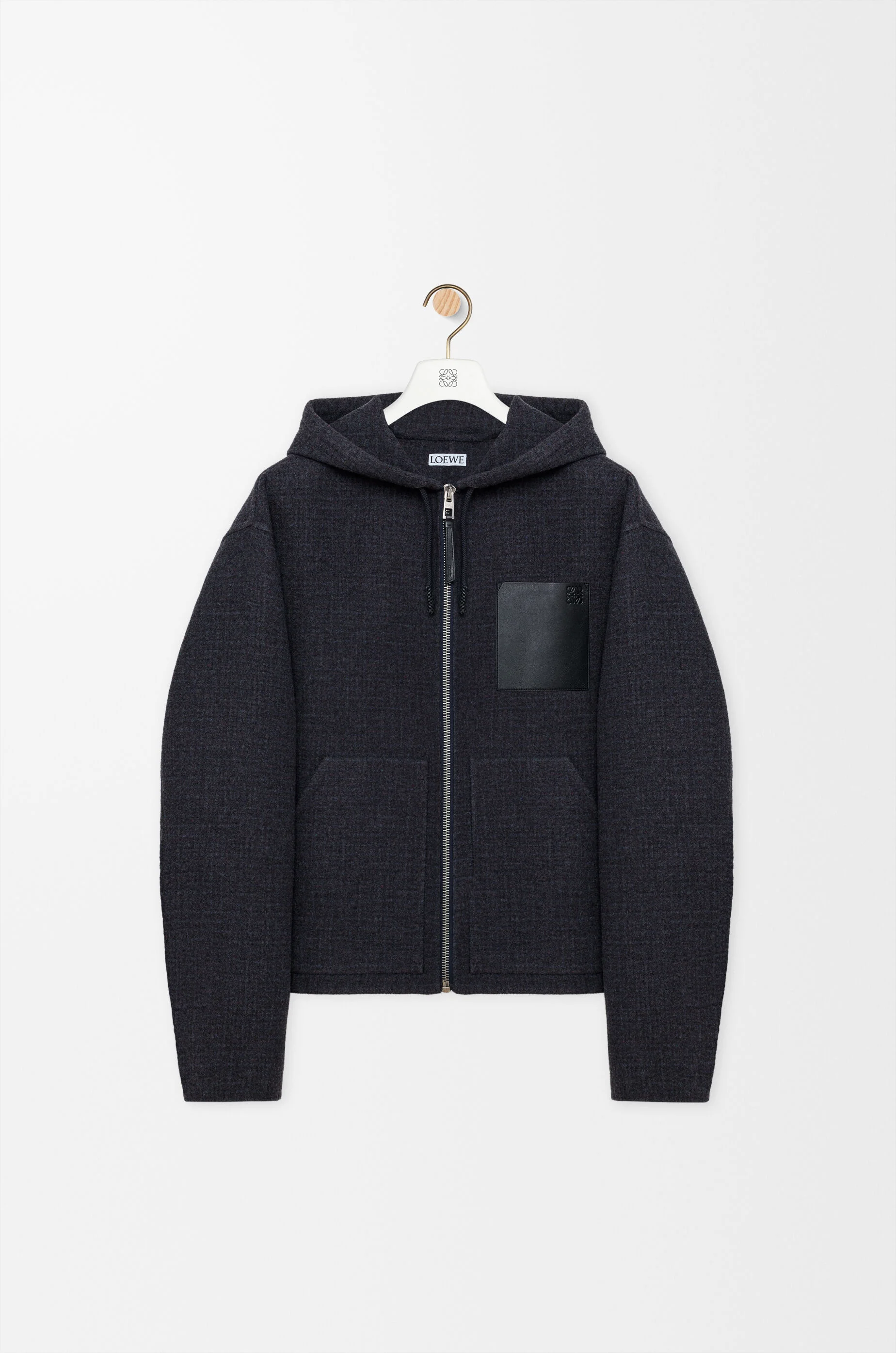 Hooded jacket in wool blend - 1