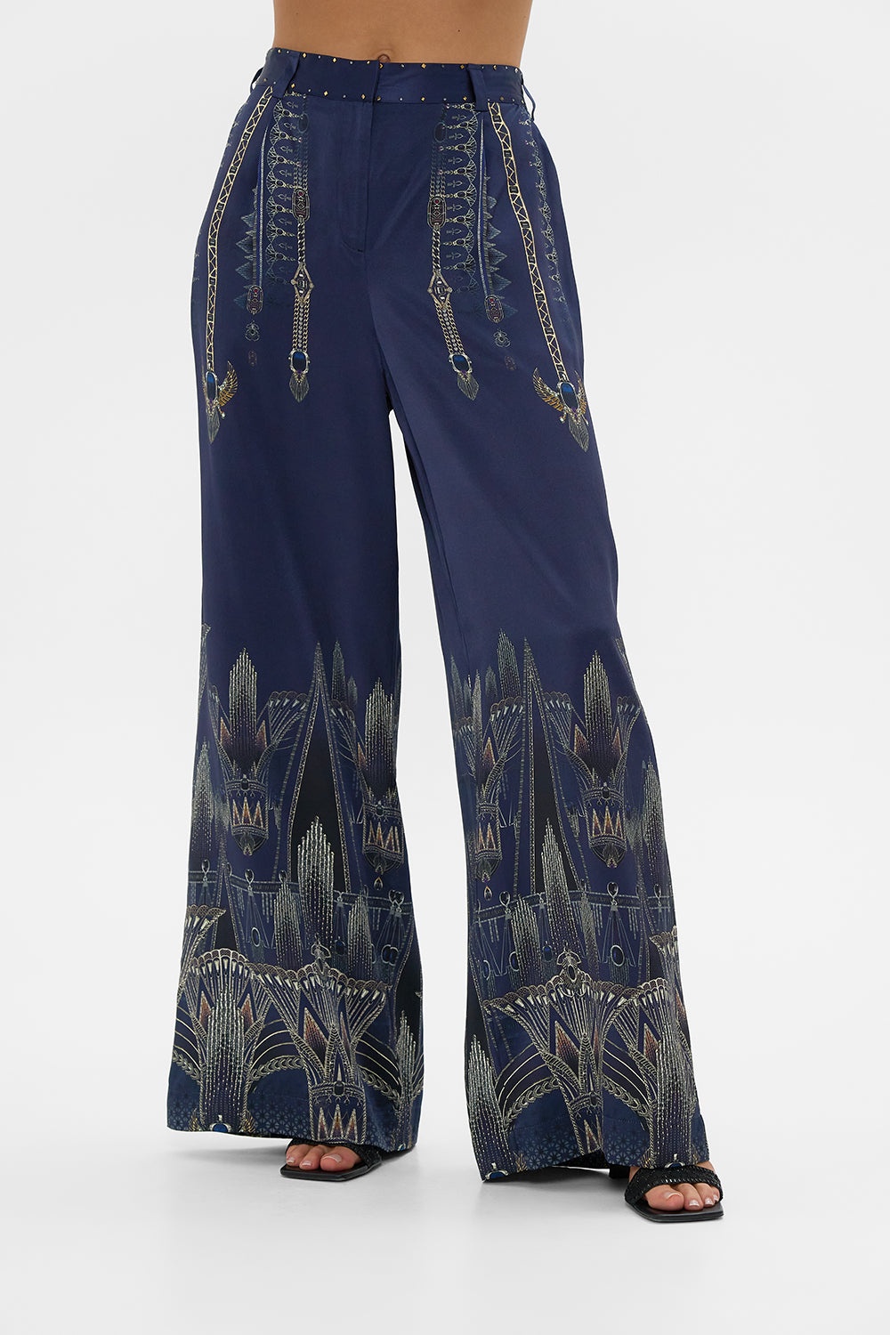 WIDE LEG WAISTED PANT - 5