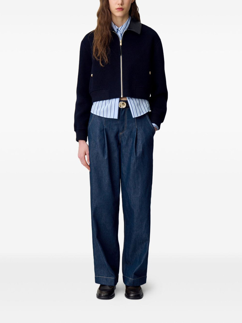 Claudie Pierlot pleated wide-leg jeans outlook