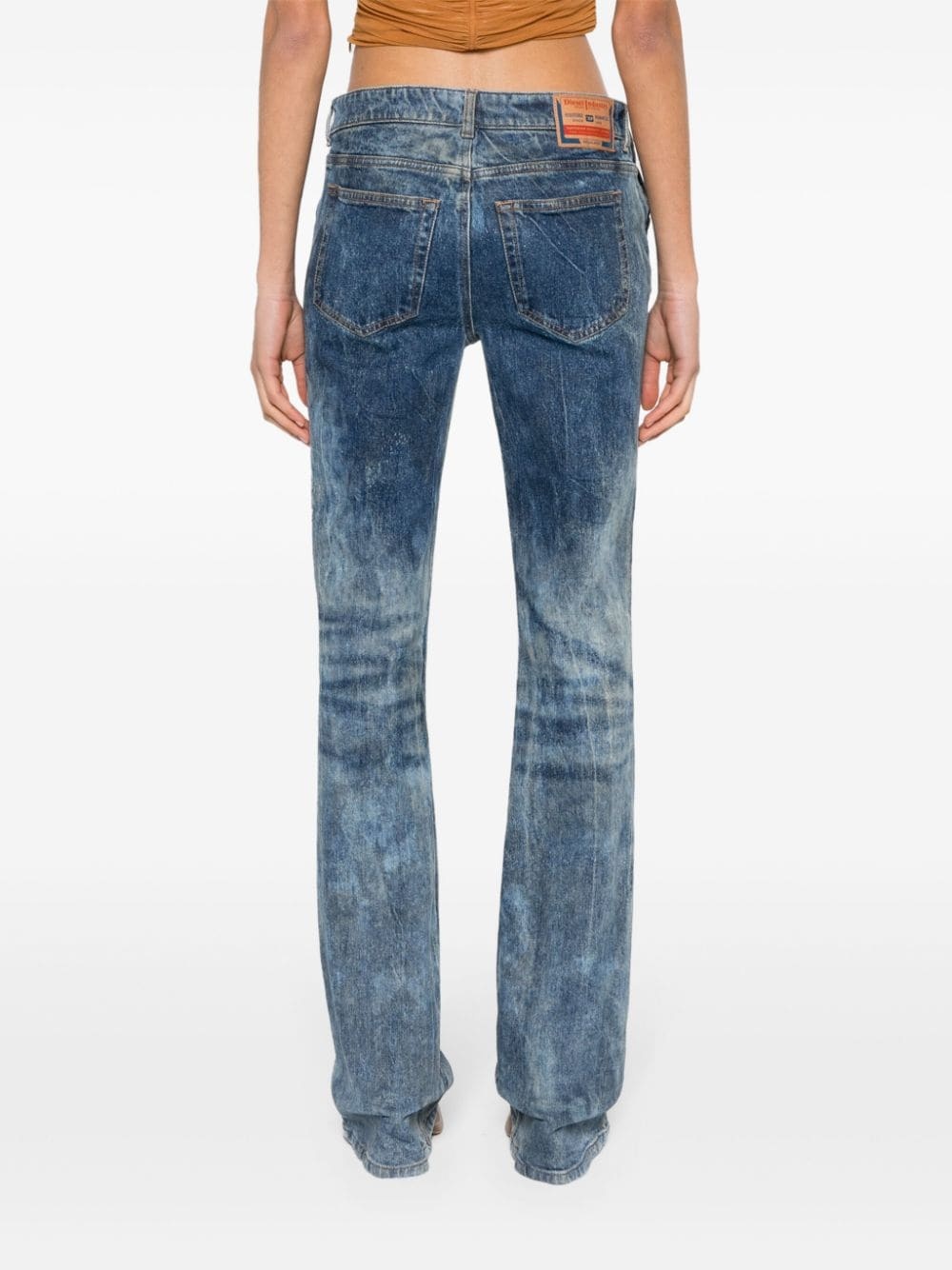 gem-logo buckle flared jeans - 4
