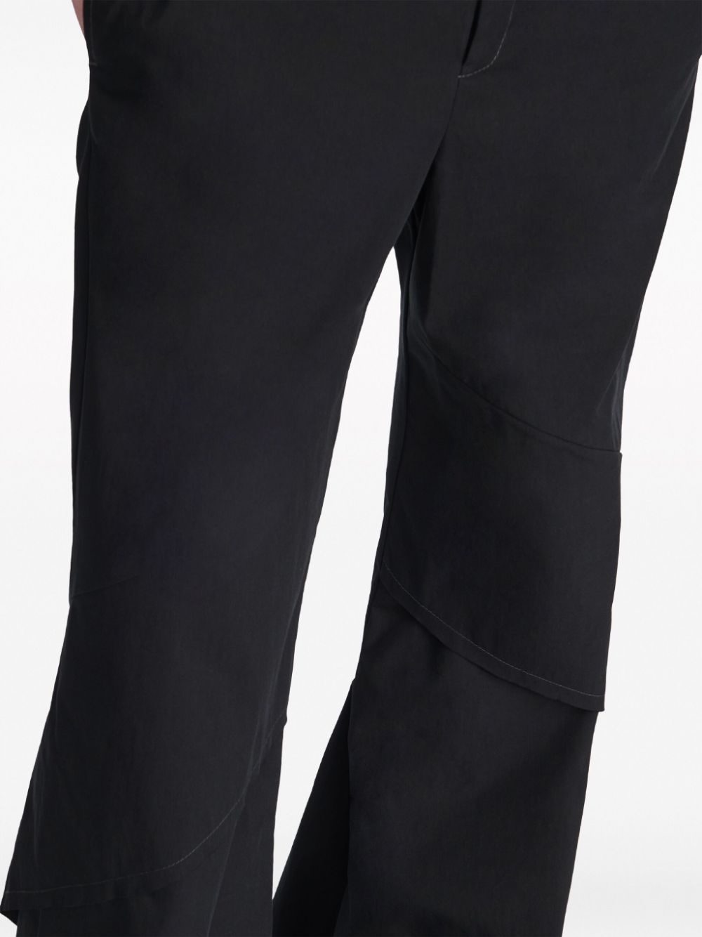 draped-panel flared trousers - 7