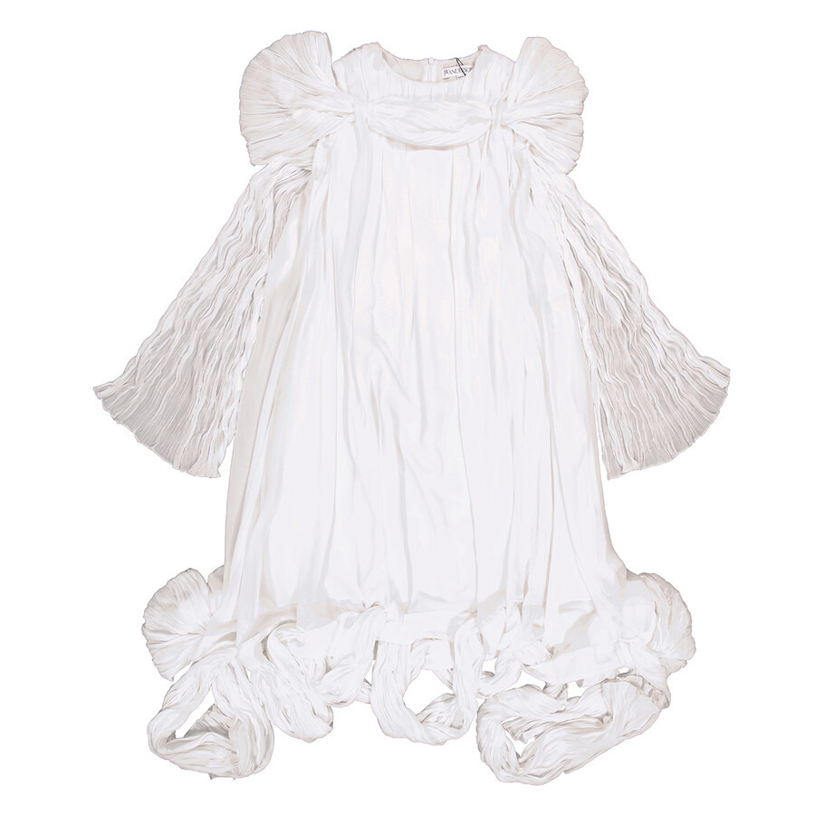 JW Anderson Ladies White Silk Draped Midi Dress - 5