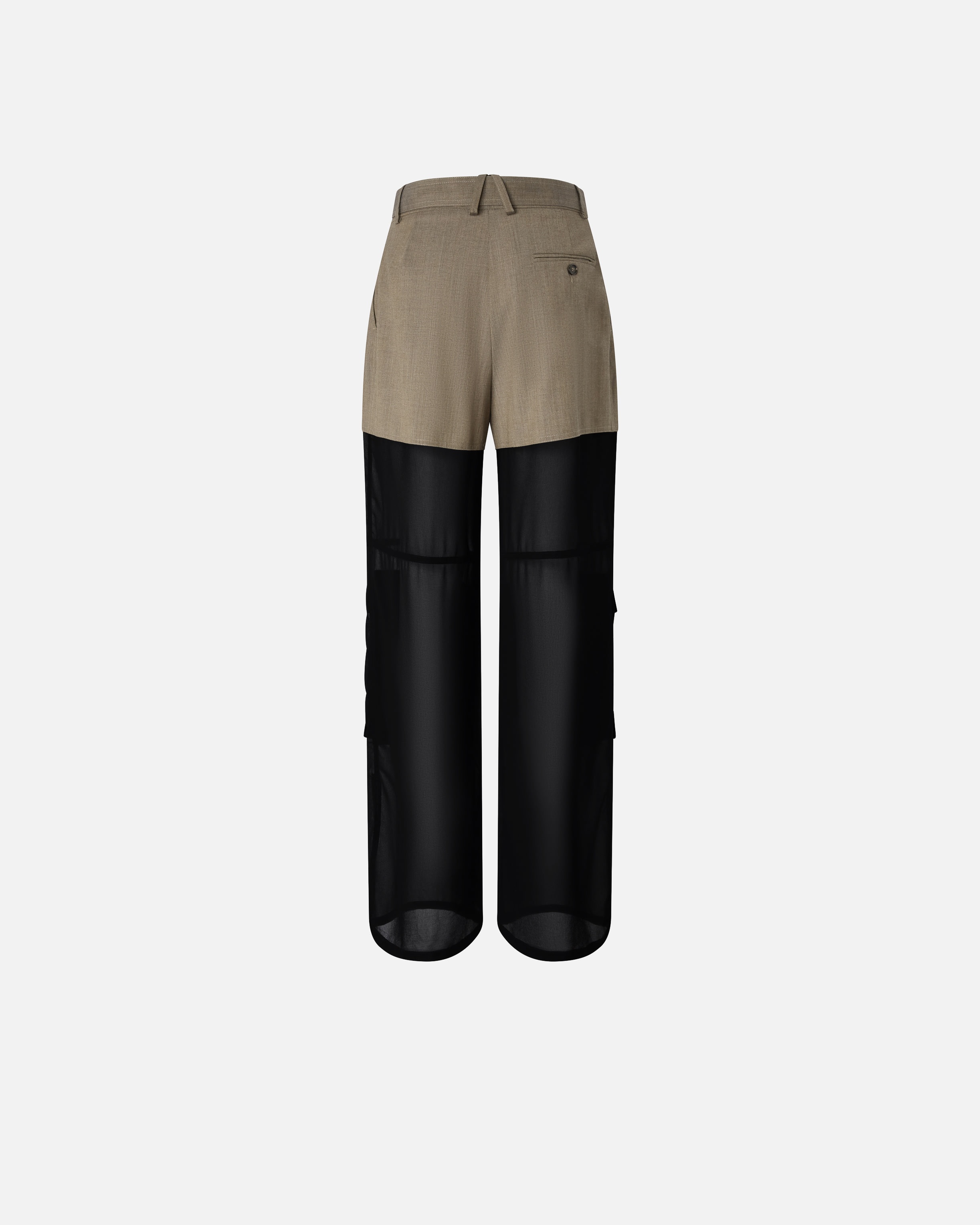 WIDE-LEG CARGO TROUSERS WITH SEMI-SHEER GEORGETTE - 6