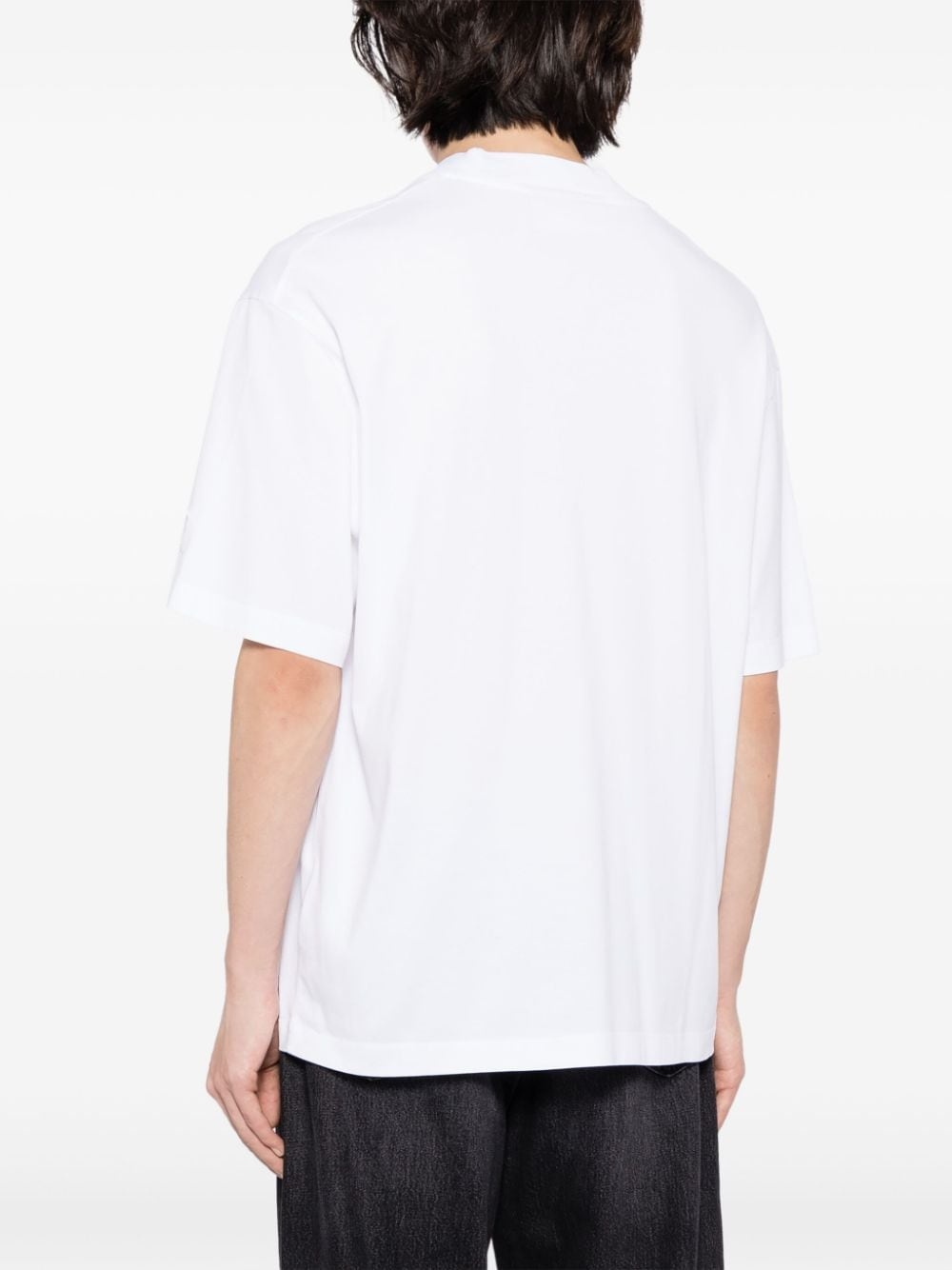 logo-appliquÃ© eyelet-detail T-shirt - 4