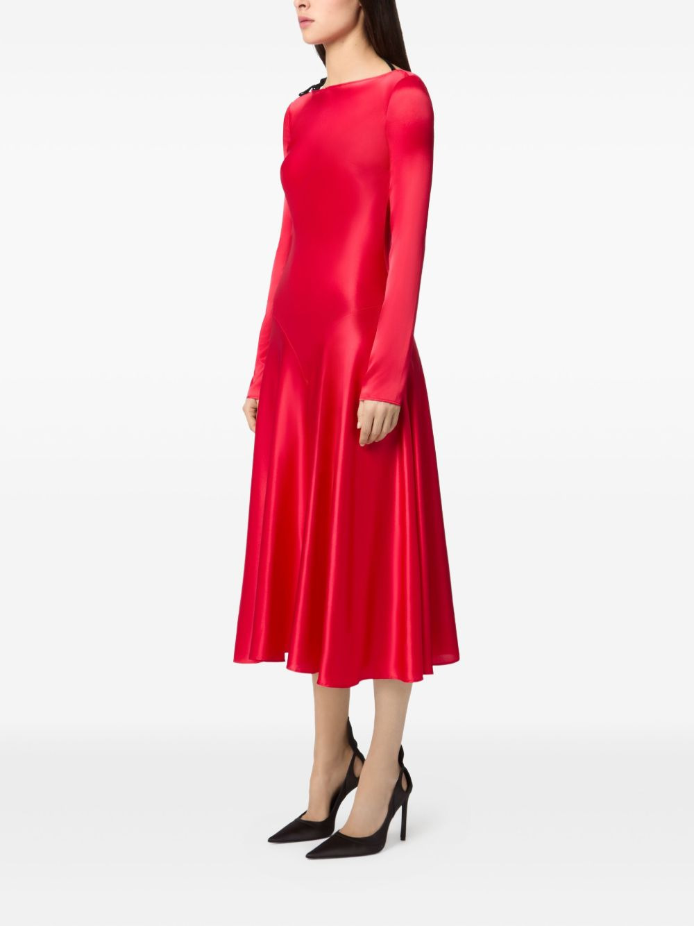 backless satin midi dress - 2