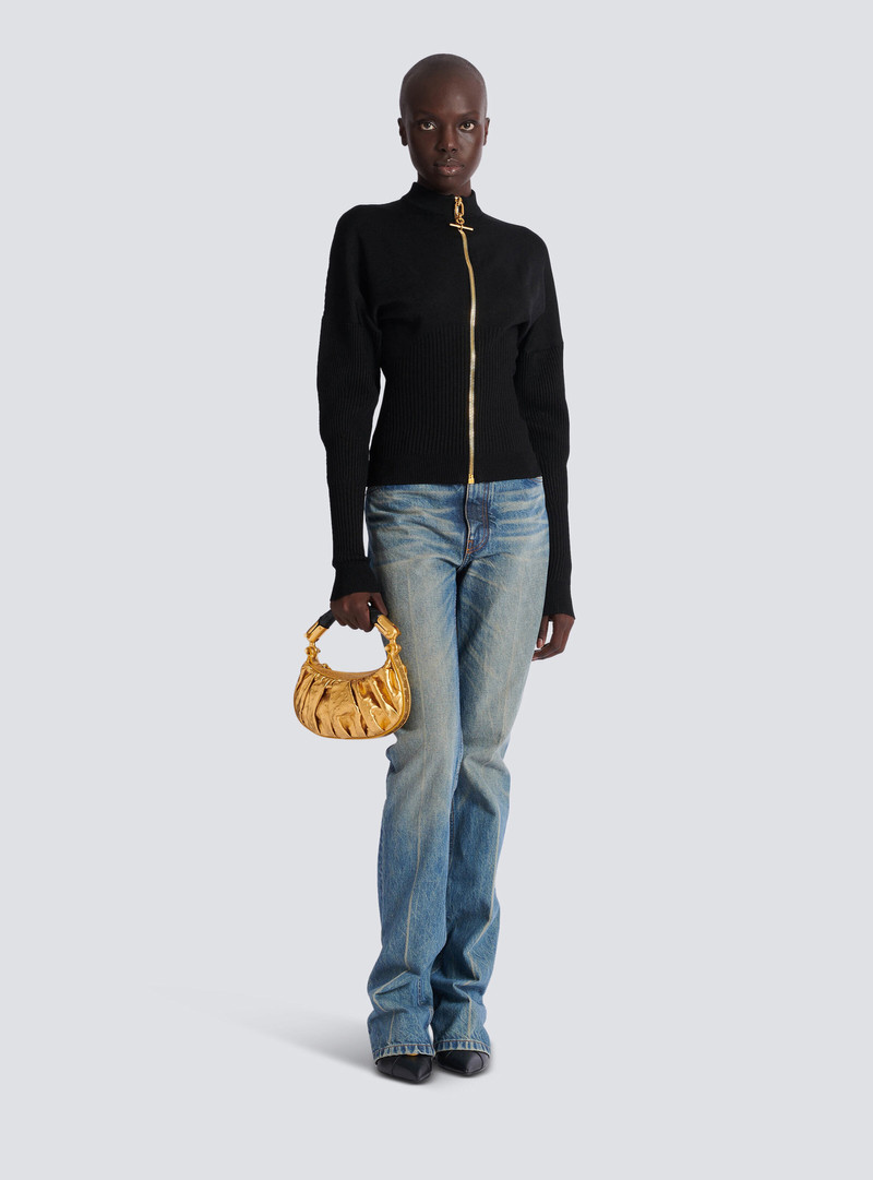 Balmain Ebene Mini bag in lamé leather outlook