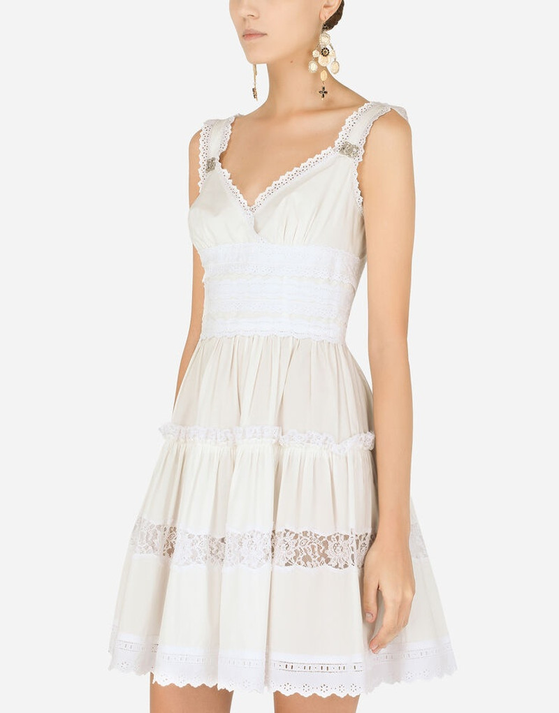 Short poplin dress with crystal-embellished DG details 4