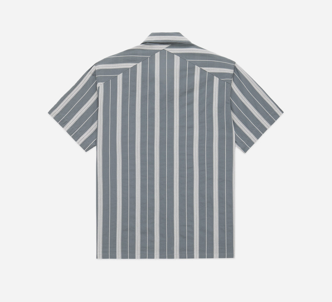 Cabana Shirt - Sage Ticking Stripe - 2