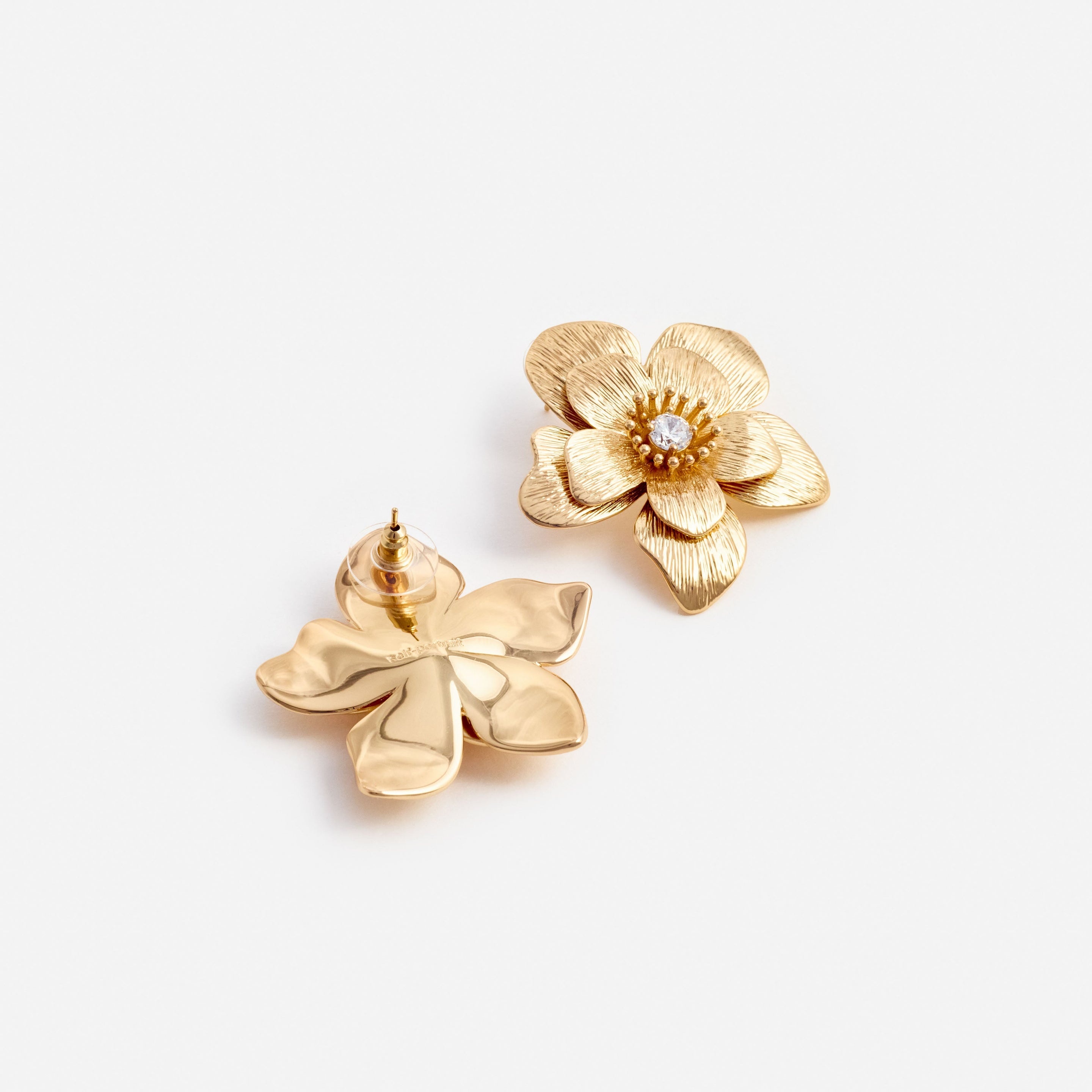 Gold Flower Earrings - 2