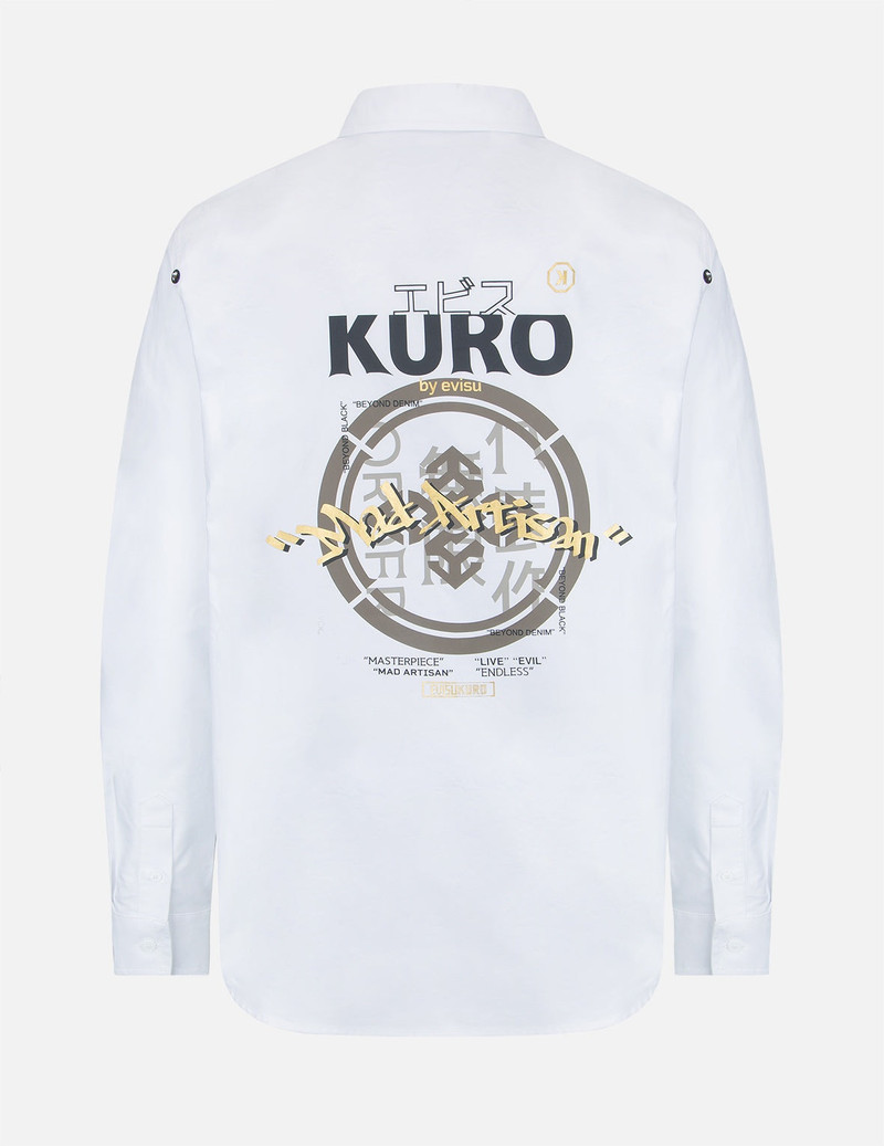 EVISU Kamon and Graffiti Print Oxford Shirt outlook