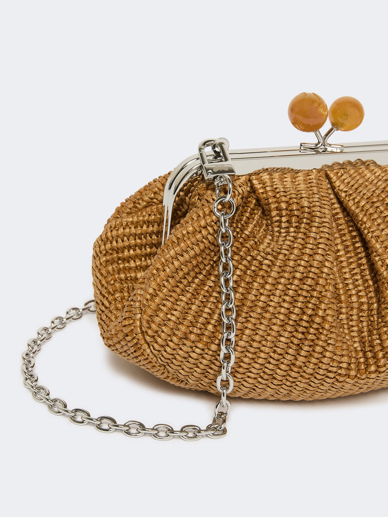 PALMAS Small raffia-effect Pasticcino Bag - TANGERINE 3