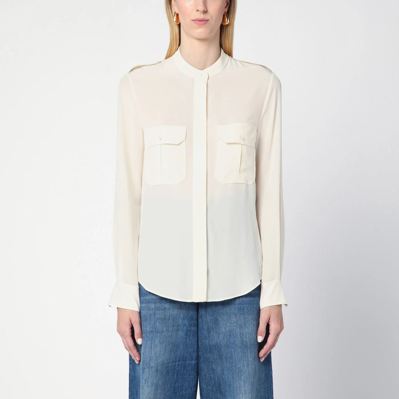 Ivory silk blouse - 1