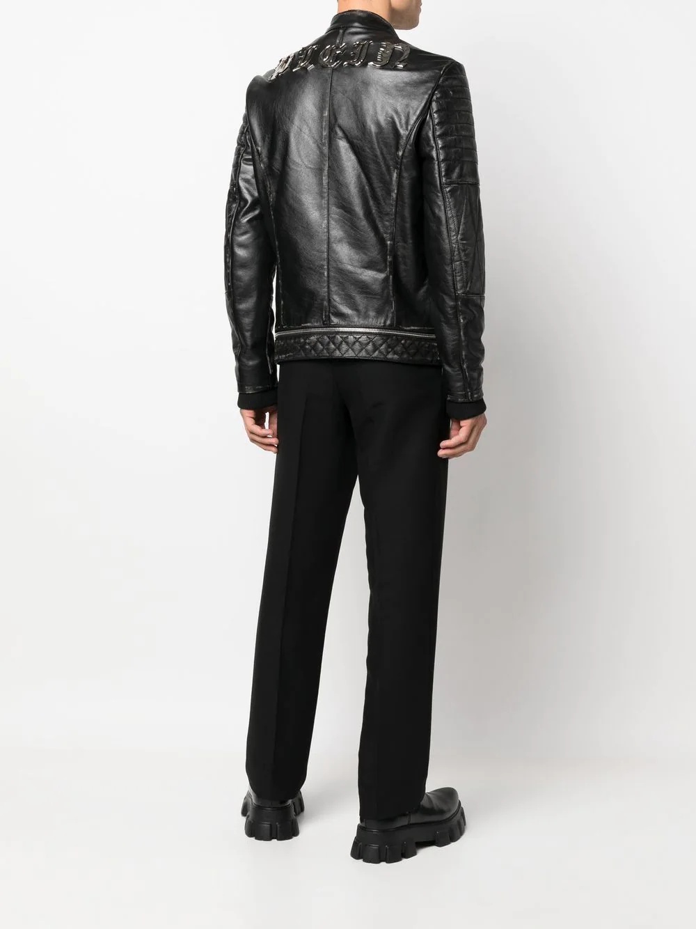 zipped biker jacket - 2