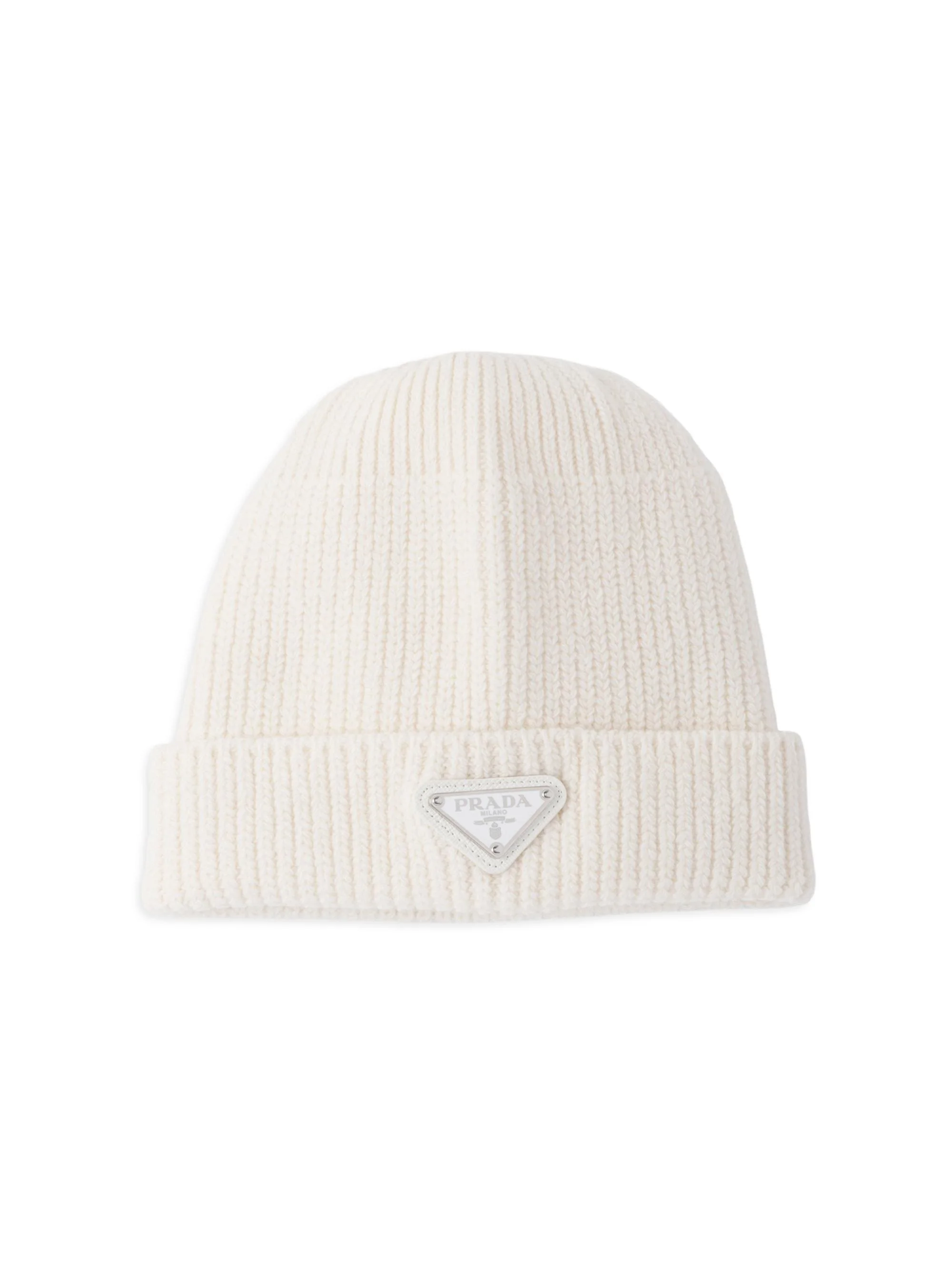 Men's Wool and Cashmere Beanie - White - 1