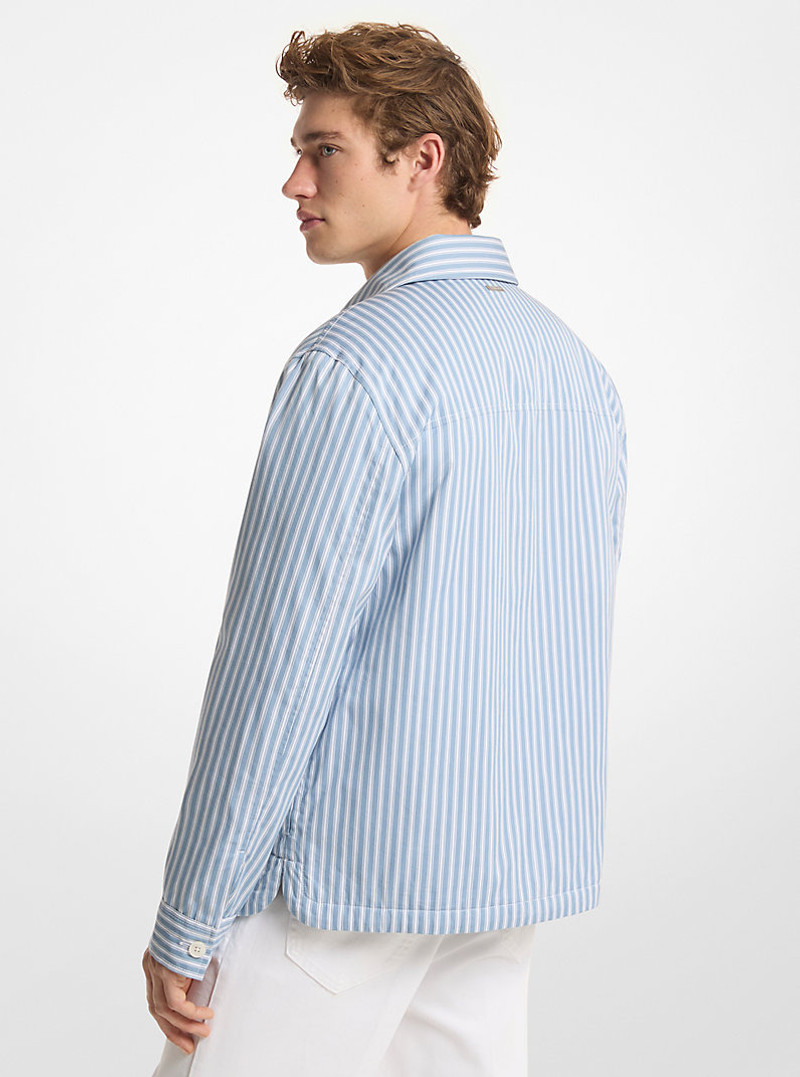 MICHAEL KORS Striped Cotton Poplin Shirt Jacket outlook