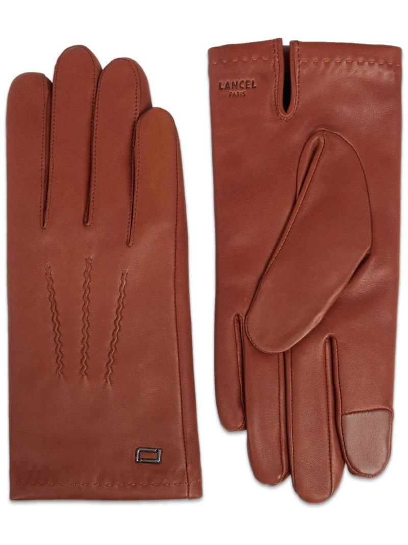 Sellier logo-stamp lather gloves 1