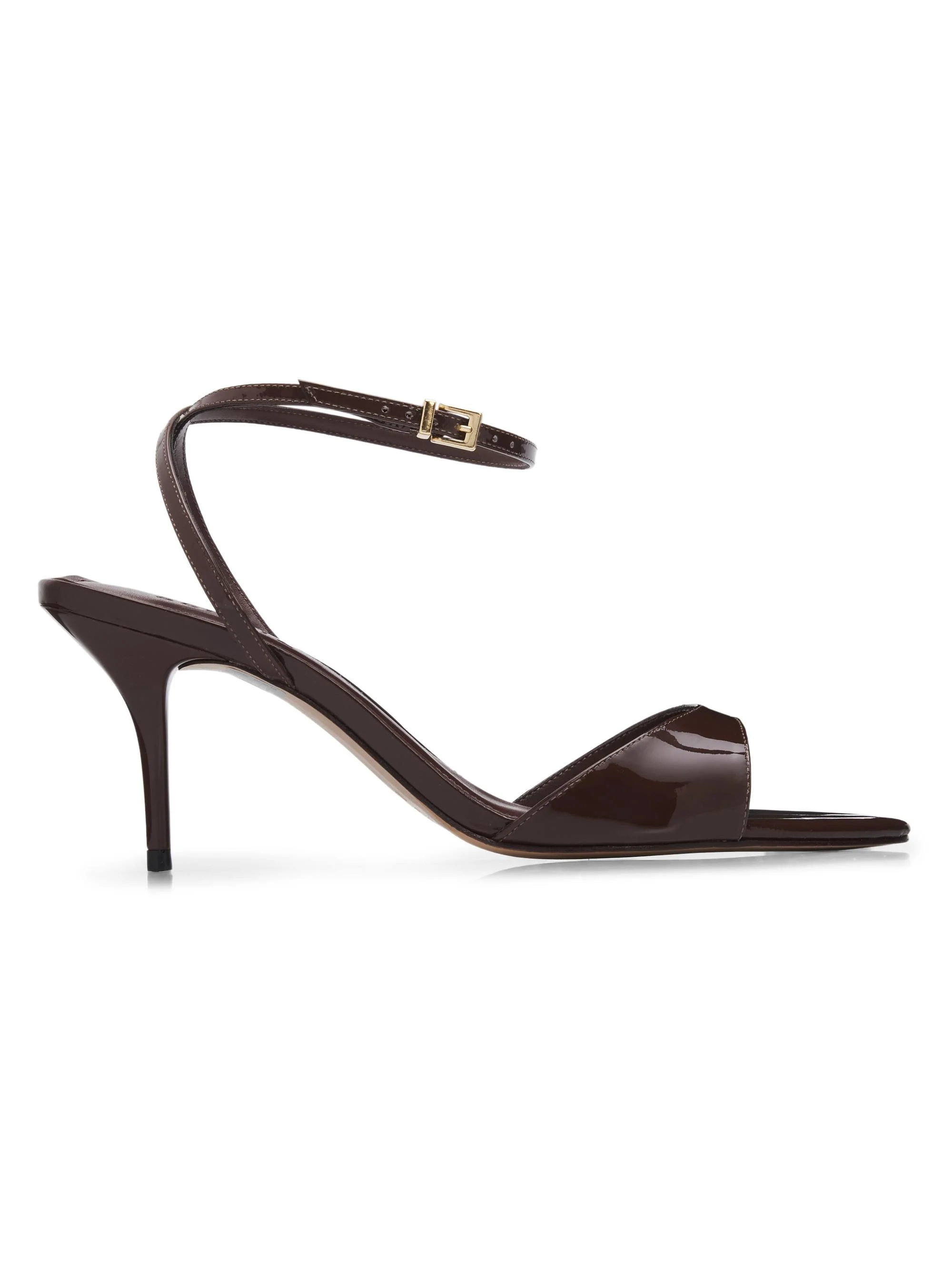 Women's Elodie 75MM Patent Leather Sandals - Root Brown - 1