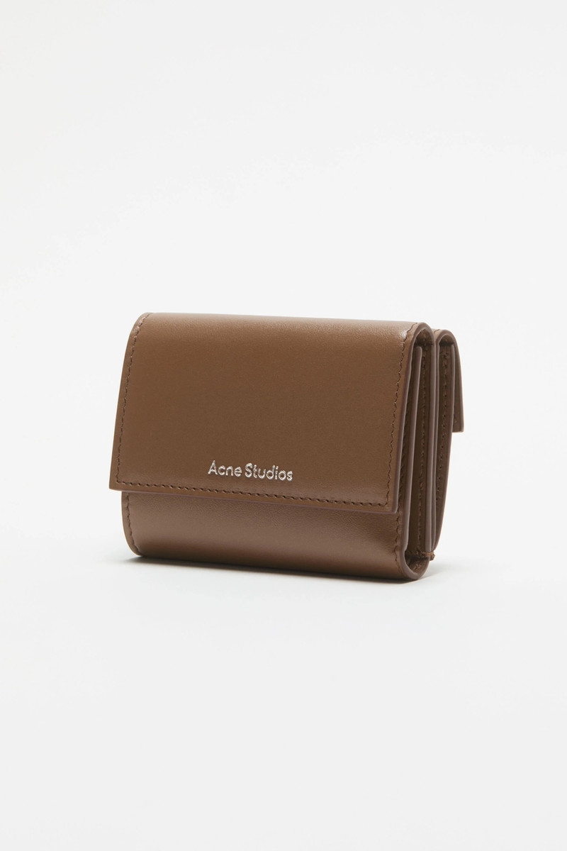 Trifold leather wallet - Camel brown 3