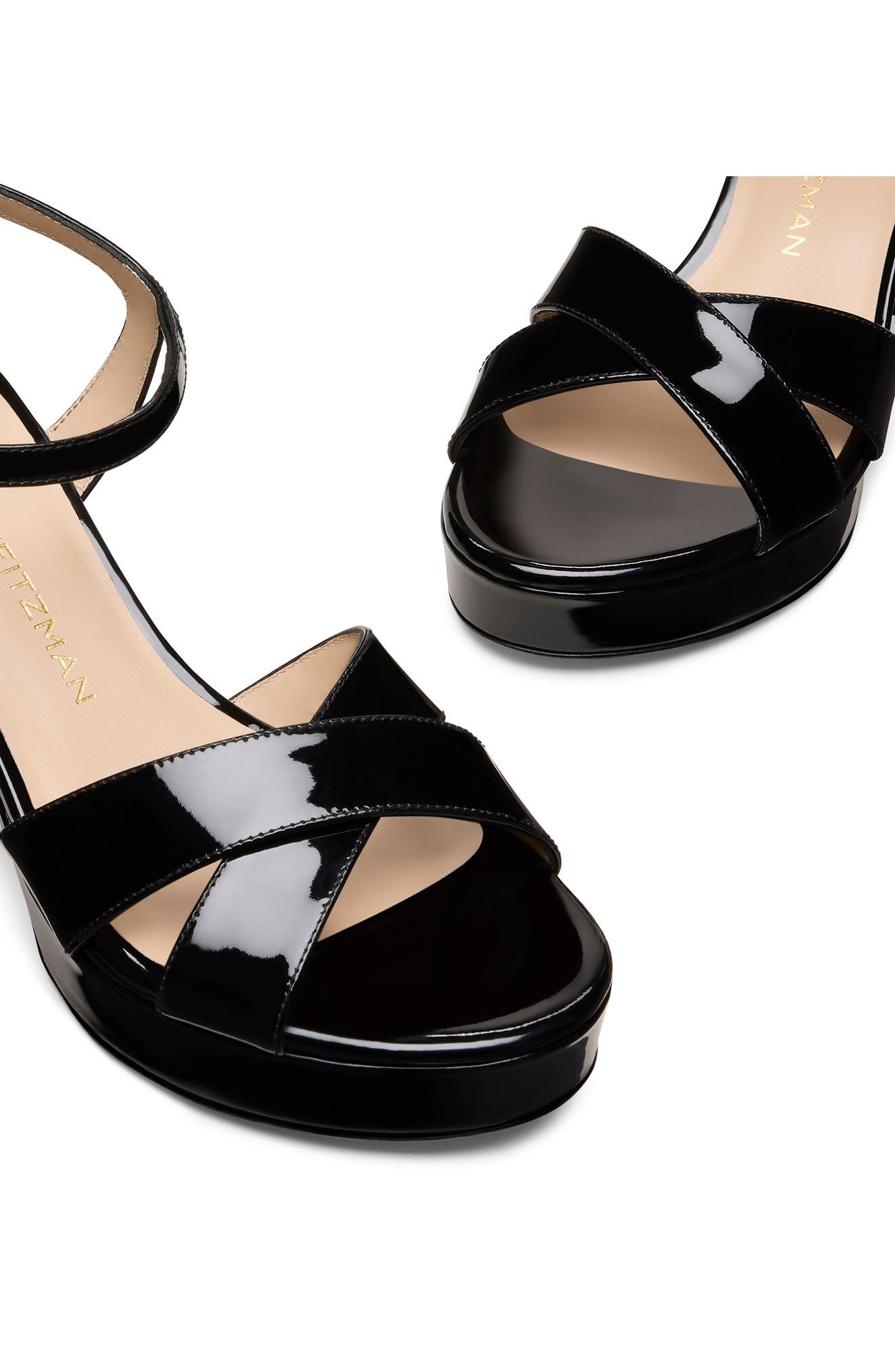 Stuart Weitzman Dayna Platform 80 Sandal in Black Patent at Nordstrom - 4